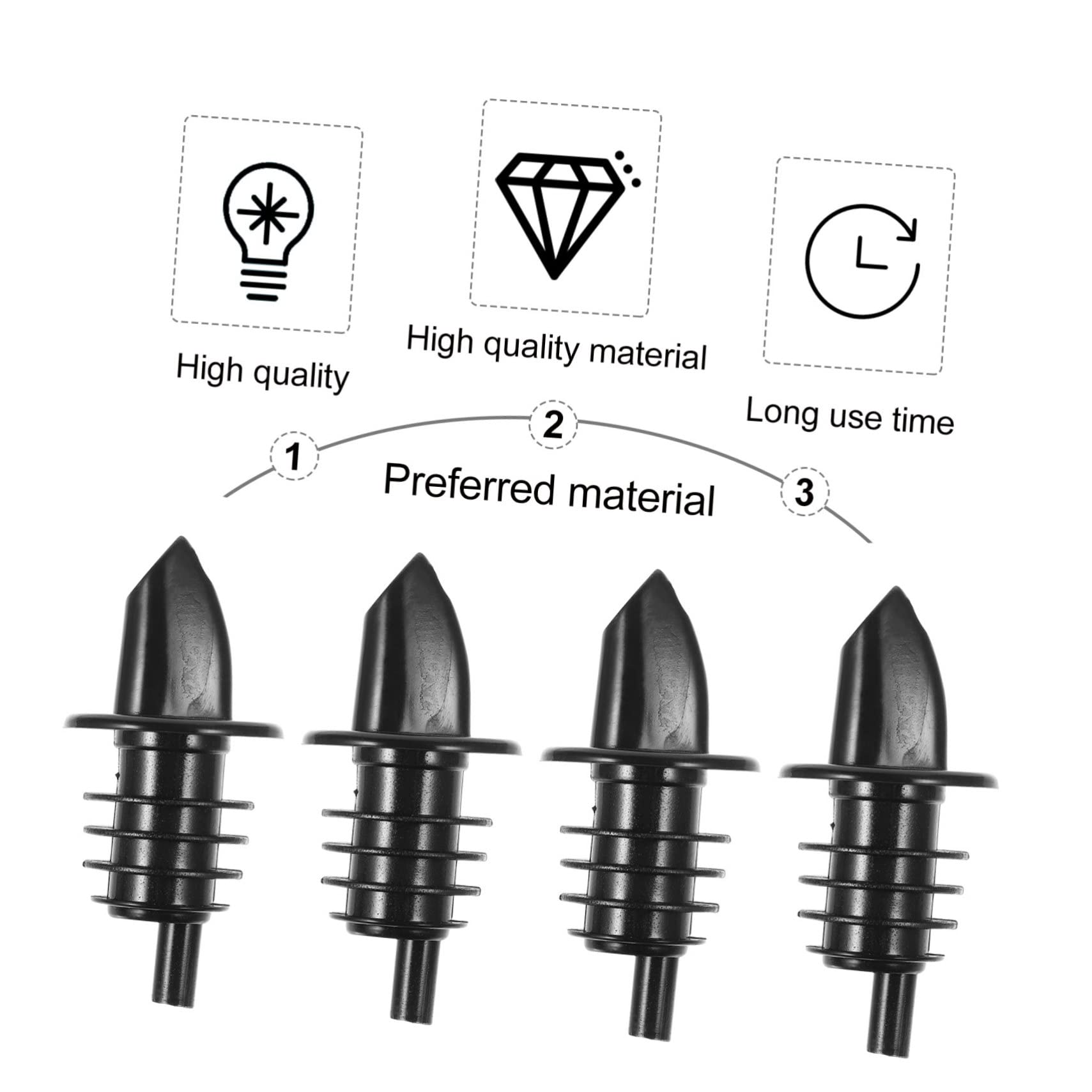 SOLUSTRE 12Pcs Bottle Pourer Tapered Spouts for Liquor Wine Oil Dispensers Leak Drink Pourers for Home Kitchen and Bar Use Material