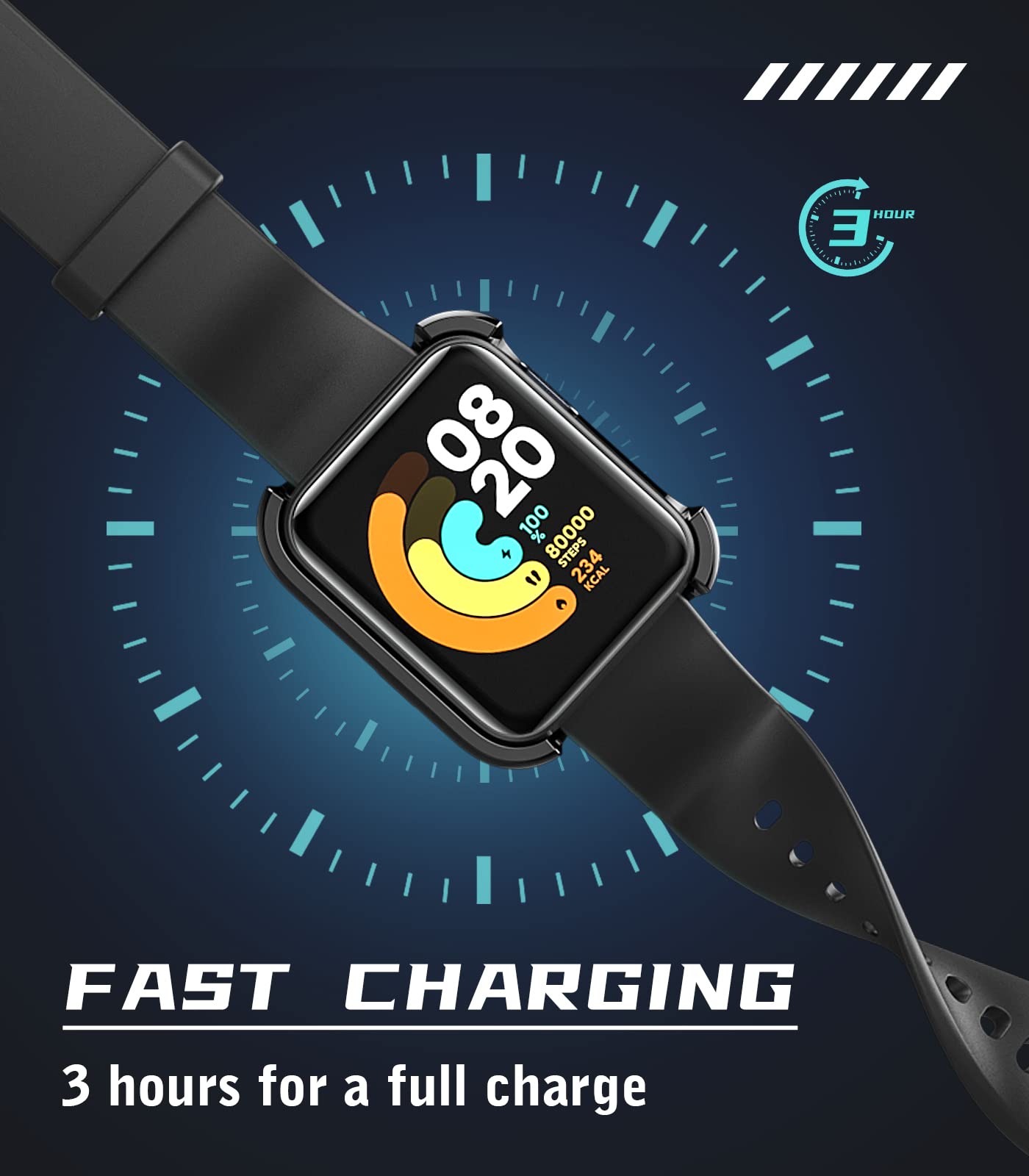 MoKo Charger Compatible with Xiaomi Mi Watch Lite/Redmi Watch, Portable Charging Dock with 1M USB Charging Cable, Black