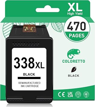 COLORETTO 338 XL Black for HP Photosmart 2575 Deskjet 460c 5740