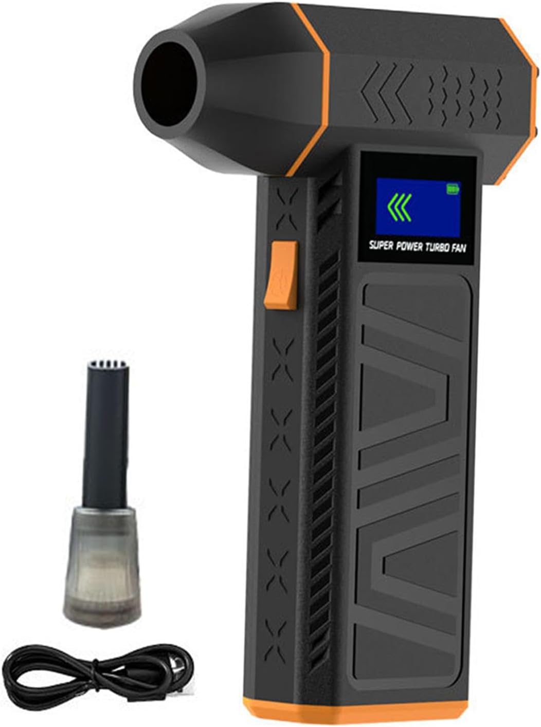 Milageto Ventilador de mano eléctrico compacto recargable por USB, miniventilador sin escobillas, para oficina, hogar, asientos de coche y ordenador portátil, con Cabezal Quitapolvo