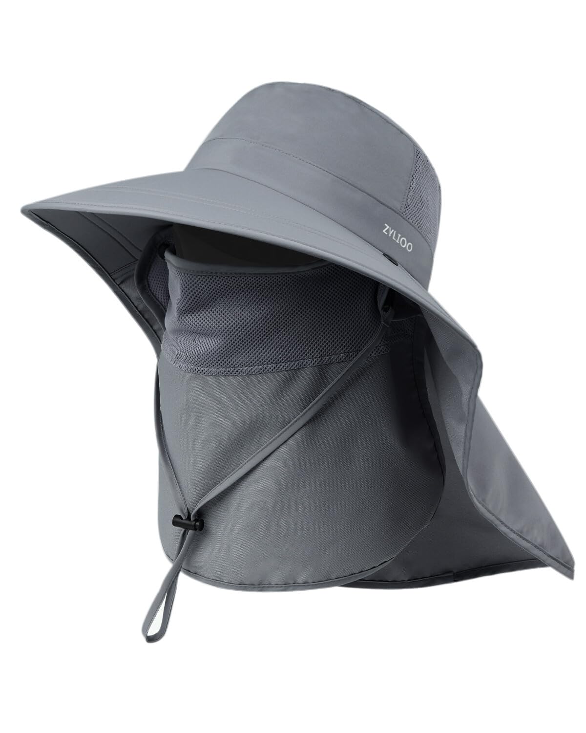 Zylioo Chapeaux de protection UV XXL/XL avec rabat pour le cou, grand chapeau de soleil pour homme avec masque rafraîchissant à large bord pour la pêche