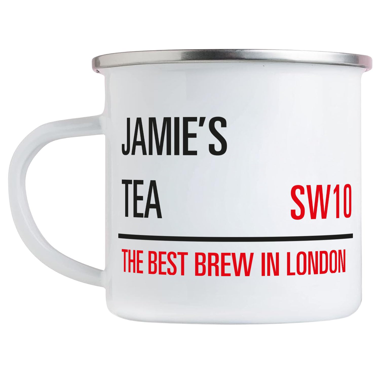 Pink Positive Personalised Street Sign Mug - Metal Camping Mug