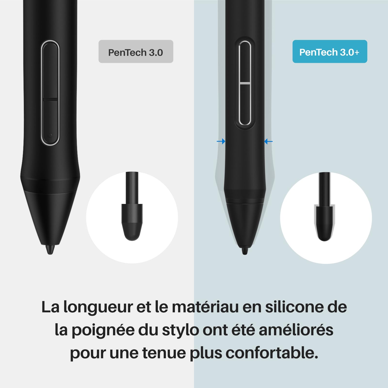 HUION PW550S Stylet Mince sans Batterie PenTech 3.0+ pour Kamvas