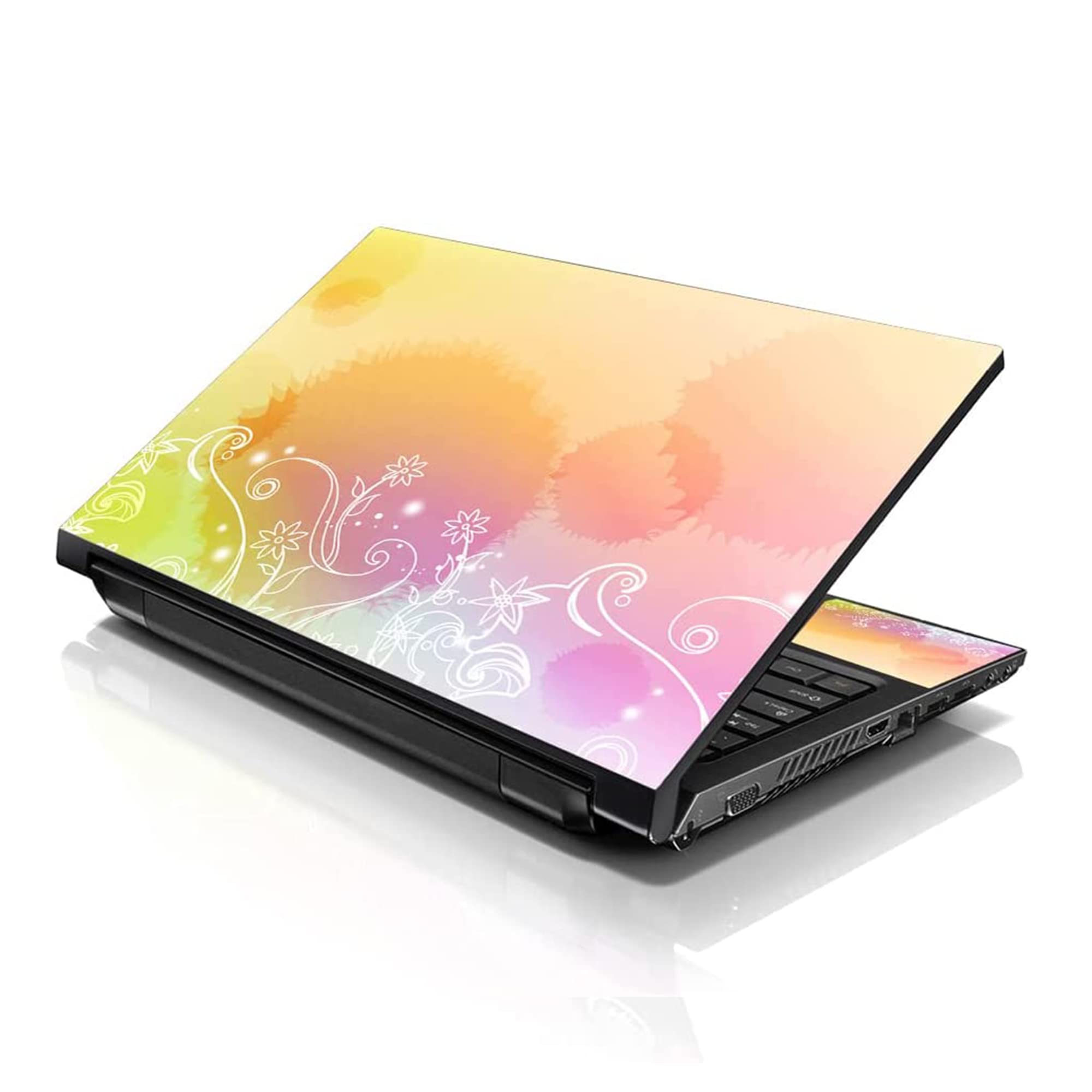 LSS 15 15.6 Inches Laptop Notebook Skin Sticker with 2 Wrist Pads - Reusable Cover Protector Vinyl Sticker Cover Decal Fits 13" - 16" HP Asus Acer Samsung - Pink Heart Pattern