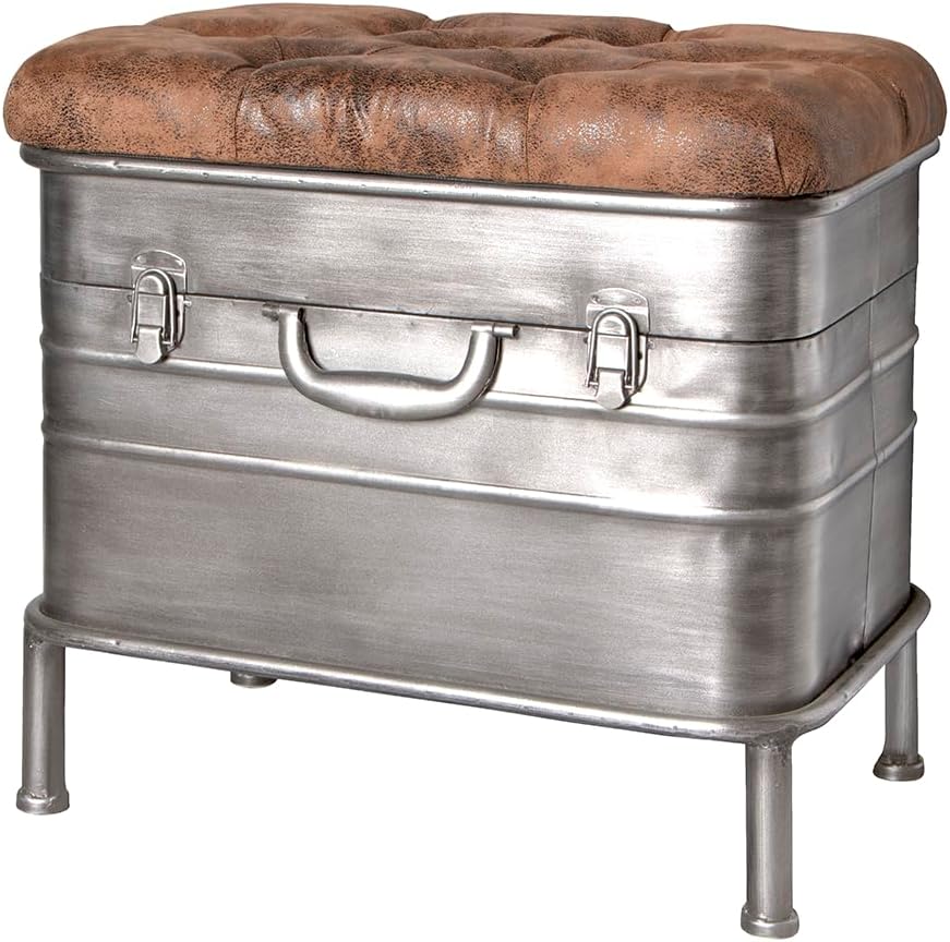 HAKU Bench Vintage, Metal, Fabric - Dim.: W 51 cm X H 48 cm X D 34 cm, Style: Industrial