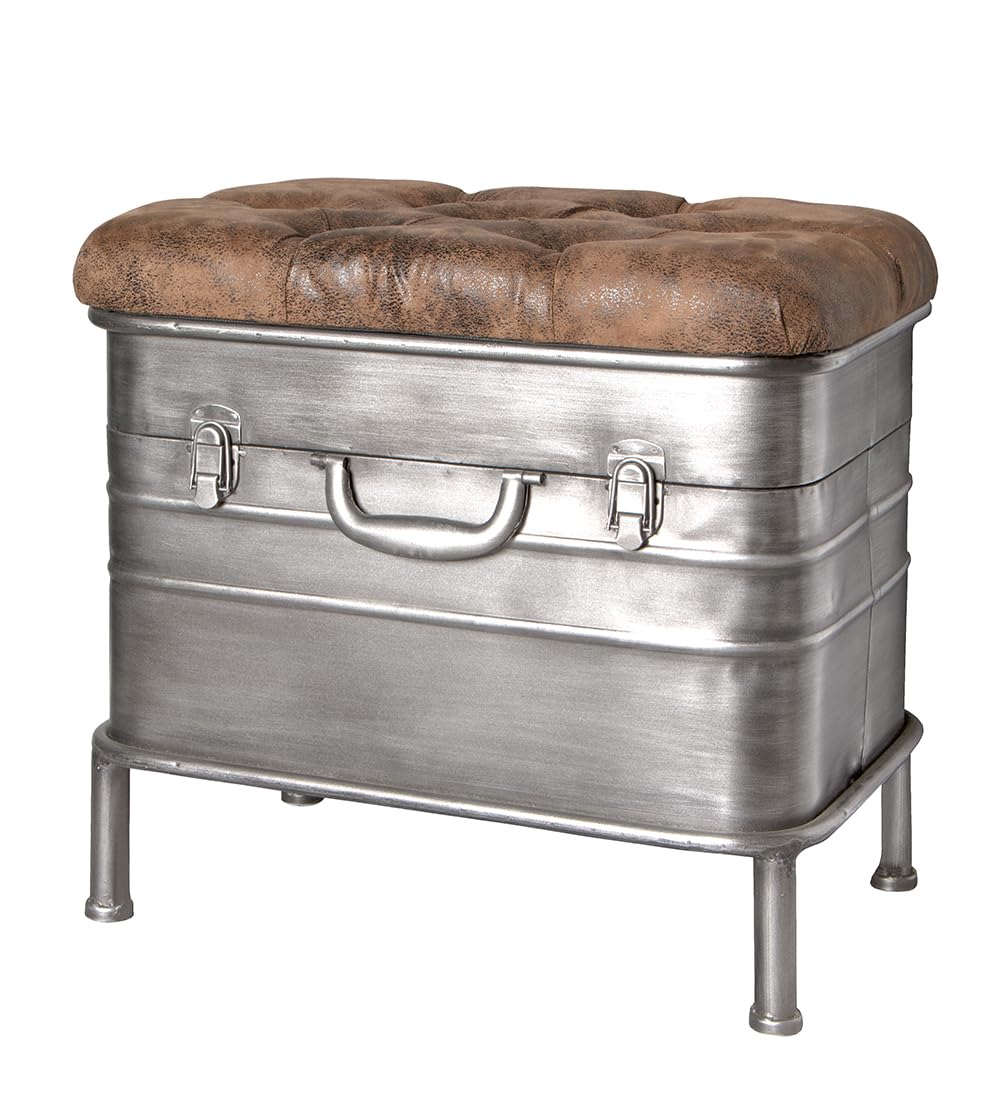 HAKU Möbel Bench Vintage, Metal, Fabric - Size: W 51 cm X H 48 cm X D 34 cm, Style: Industrial