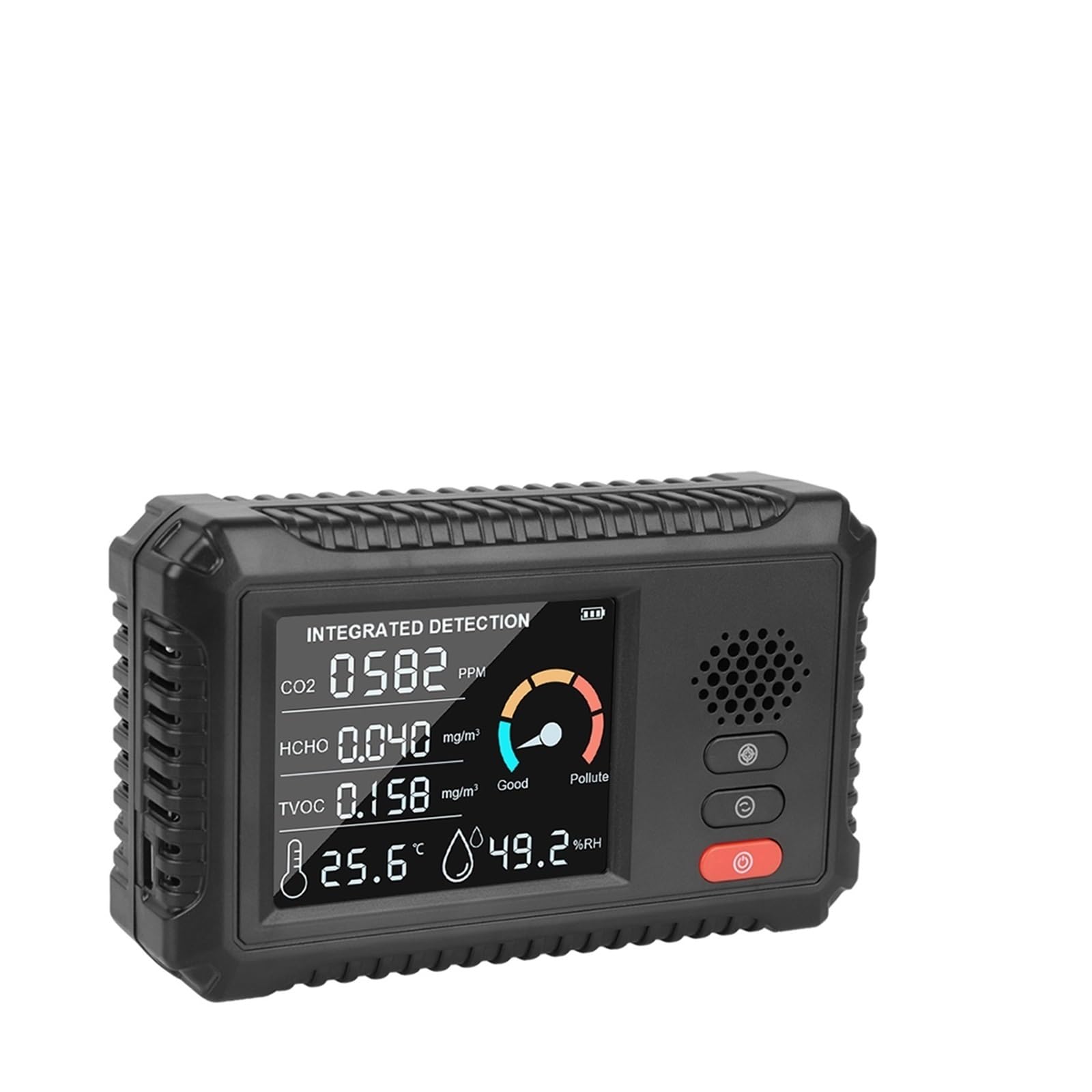 Xzxxzsz Girls One Color Air Quality Monitor, Air Quality Monitor Carbon Dioxide Sensor Gas Analyzer Multifunctional Home Office Outdoor Tester Tvoc Hcho Co2 Detector