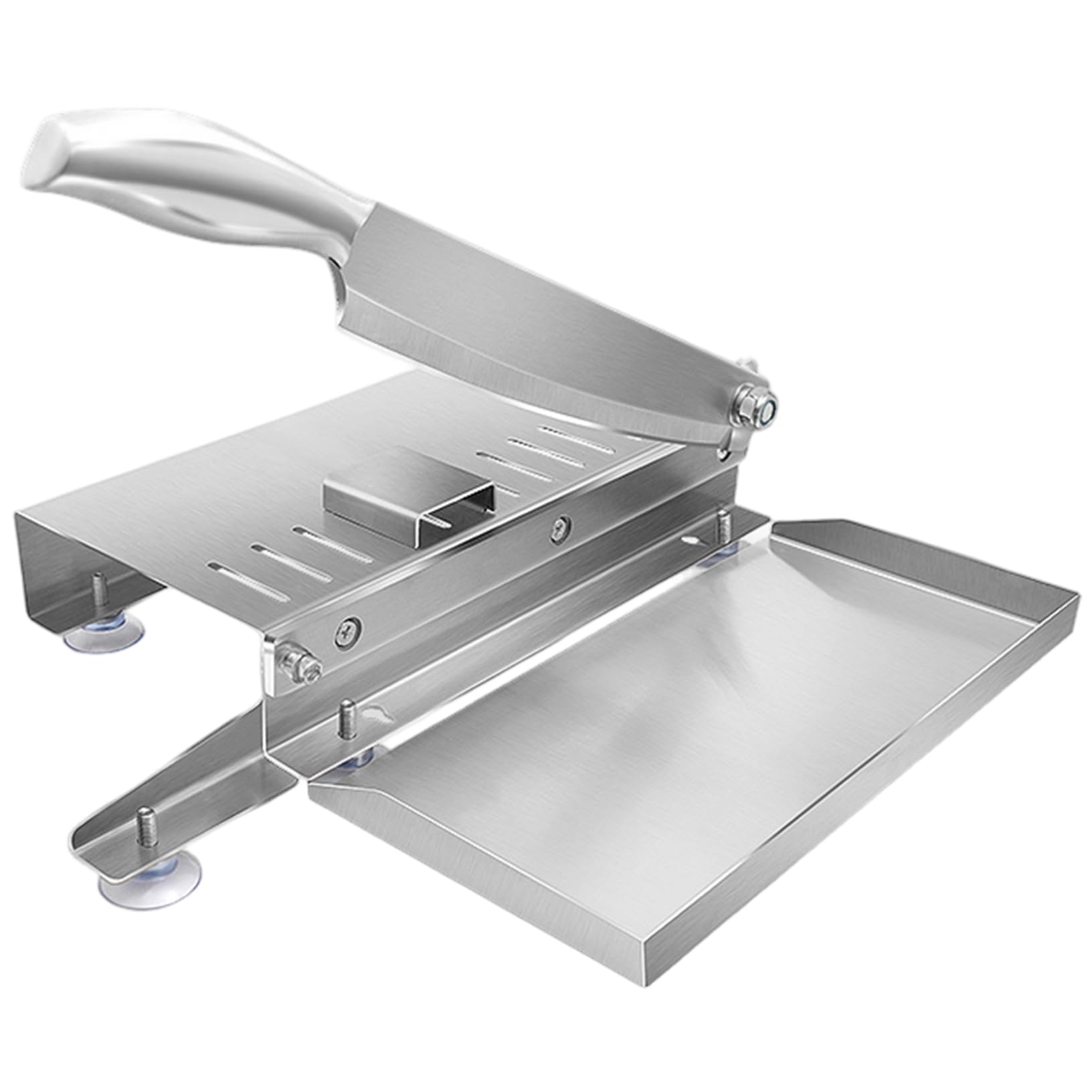 Cortador de Hueso, cortadora de Carne Manual de Acero Inoxidable con Escala y Bandeja de Alimentos, Cortador de Carne Que Ahorra el Trabajo.