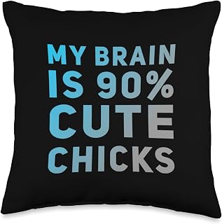 My Brain Is 90% Cute Chicks Love Chicks Funny Chicks Throw Pillow