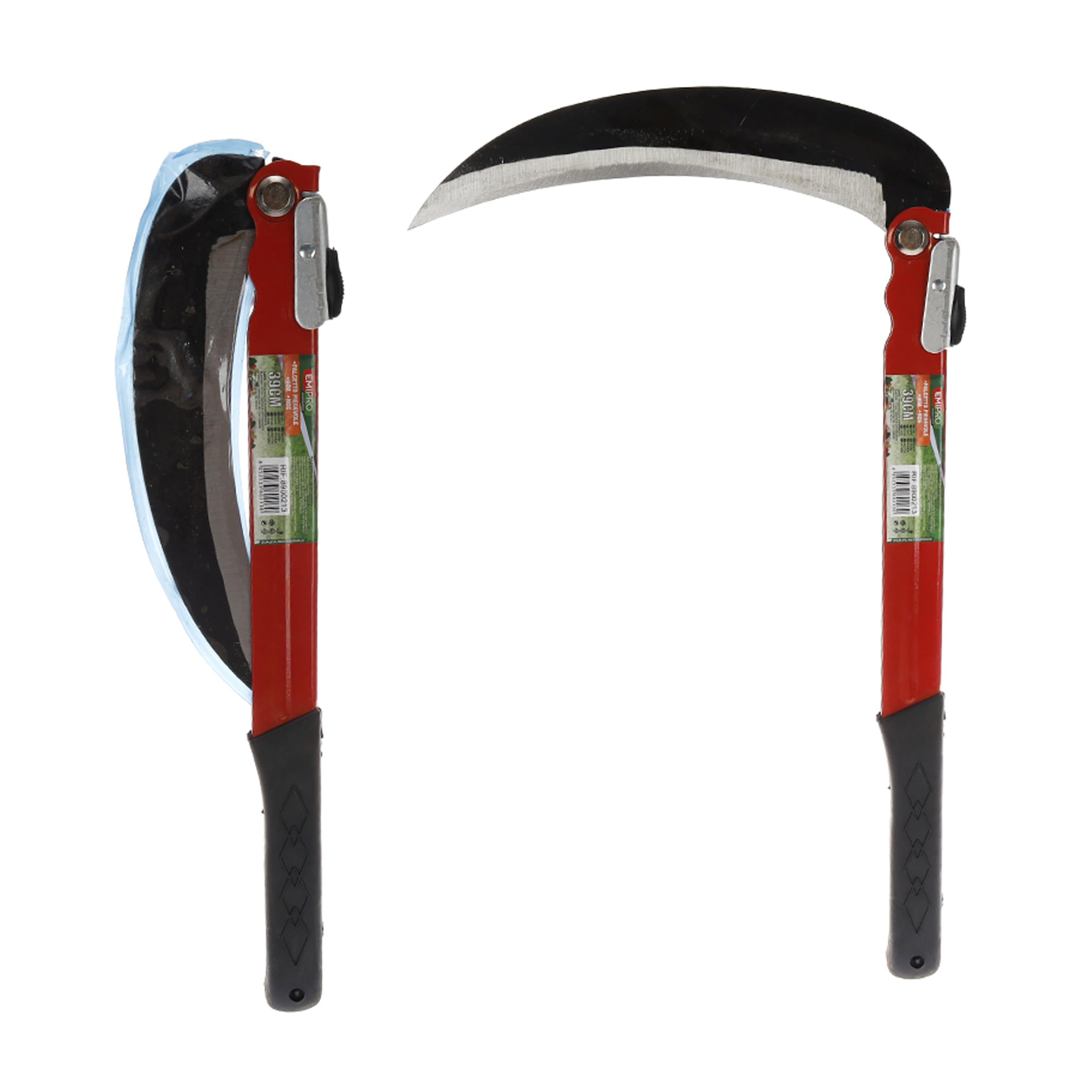 A2ZWORLD Składana kosa 39 cm, wielofunkcyjne ogrodnictwo sierp do chwastów, przenośna sierpa bezpieczeństwa do awaryjnych wędrówek, narzędzia kosy, ostrze 24 cm