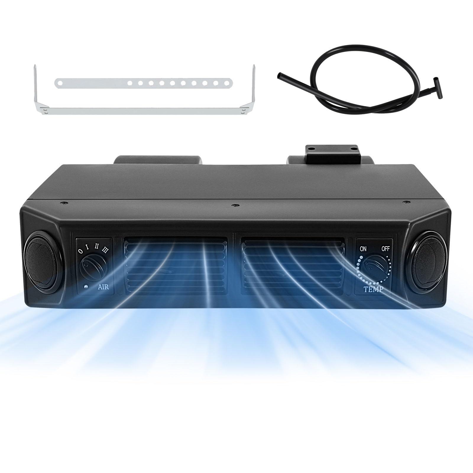 JAYGOVAN A/C Universal Air Conditioning Evaporator Kit 12V 8A Universal Under Dash AC Evaporator with 3 Speed Underdash Heating Cooling Unit for Car