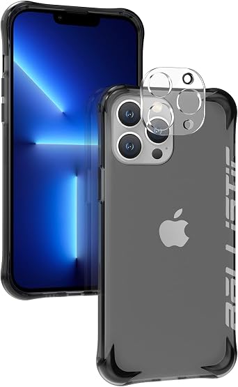 BALLISTIC Protective Case Compatible with iPhone 13 Pro Case ONLY, with 1 Camera Lens Protector, 2 Sets Against Drop Corners, Shockproof Case 6.1 inch 2021 - Tint Black