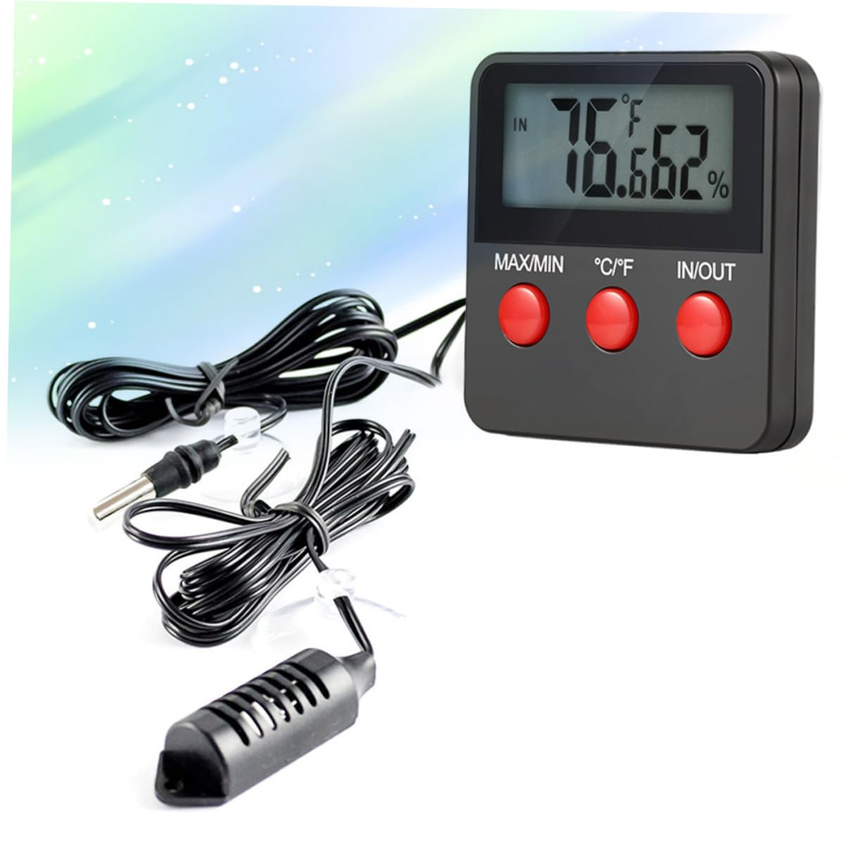 HOMSFOU 3pezzi Termometro Igrometro Digitale per Reptili e Incubazione Uova Misuratore di Temperatura e umidità Senza Batteria Display Facile da Montare per Terrari e Ambienti Domestici