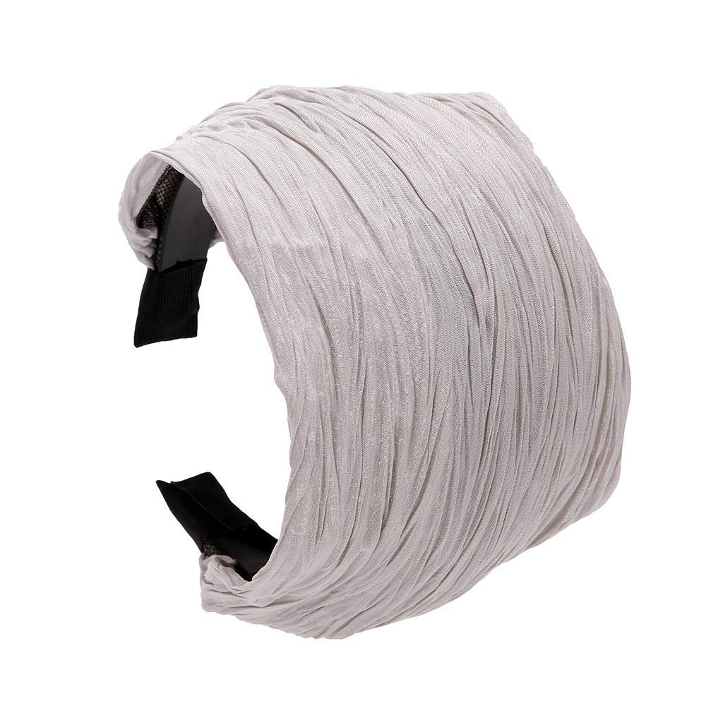 Loneedy, cerchietti per capelli larghi e rigidi, con dentini, design in tessuto a pieghe, per donne e ragazze, 3 pezzi