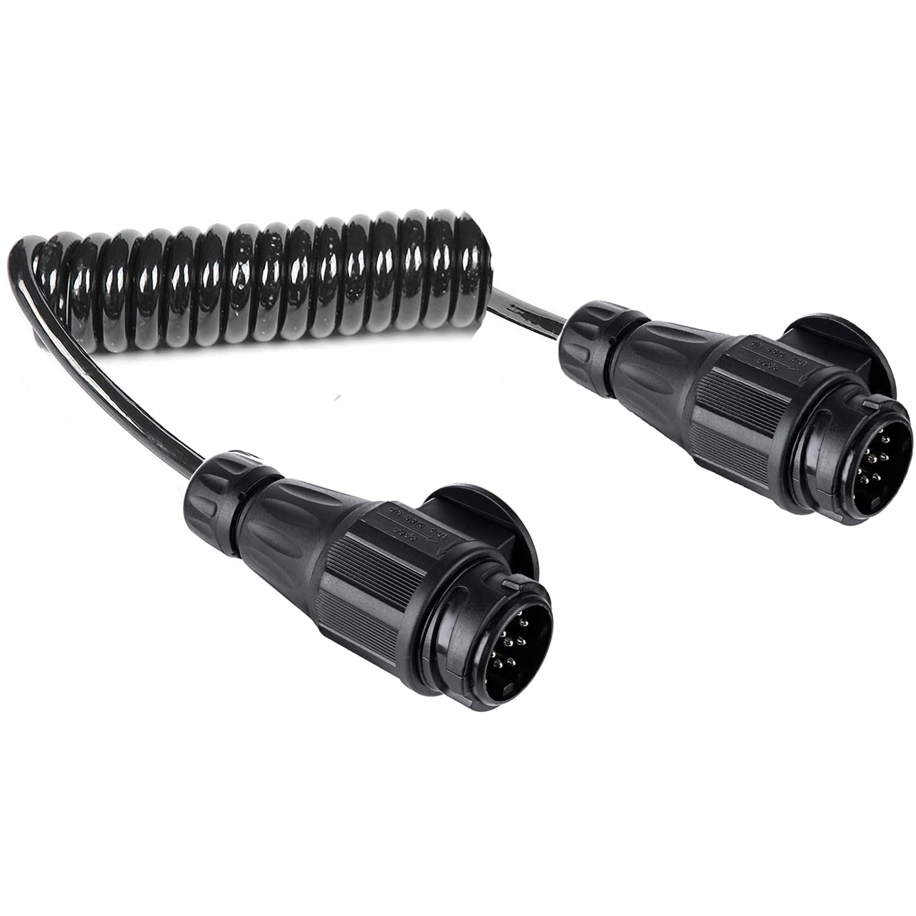 AGRISHOP Rallonge Remorque 13 Vers 13 Broches 12v 1.8m,8 Fils Spirale Câble Faisceau Extension 13roches Mâle Et Mâle,Adaptateur Convertisseur Remorque Rallonge Connexion Électrique CE