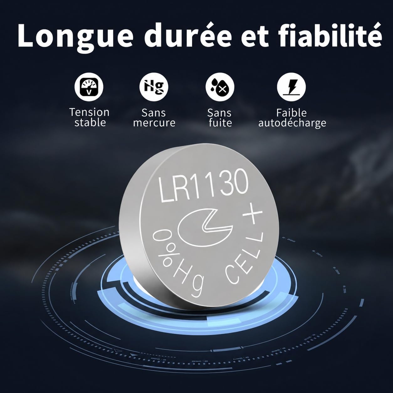 PKCELL LR1130 AG10 Piles Bouton alcaline Longue durée Lot de 20