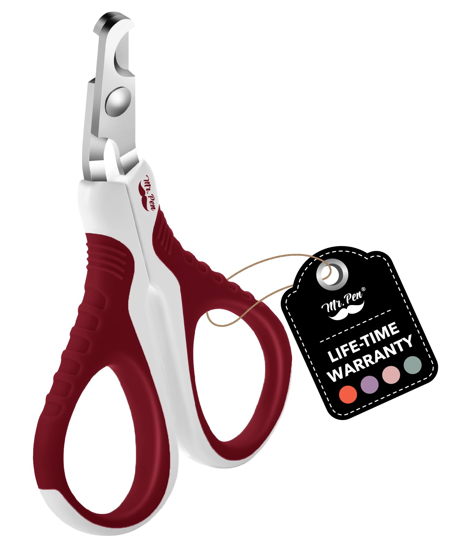 Mr. Pen Cat Nail Trimmer - Wine & White, Cat & Kitten, Small Dog Nail Clipper & Claw Trimmer
