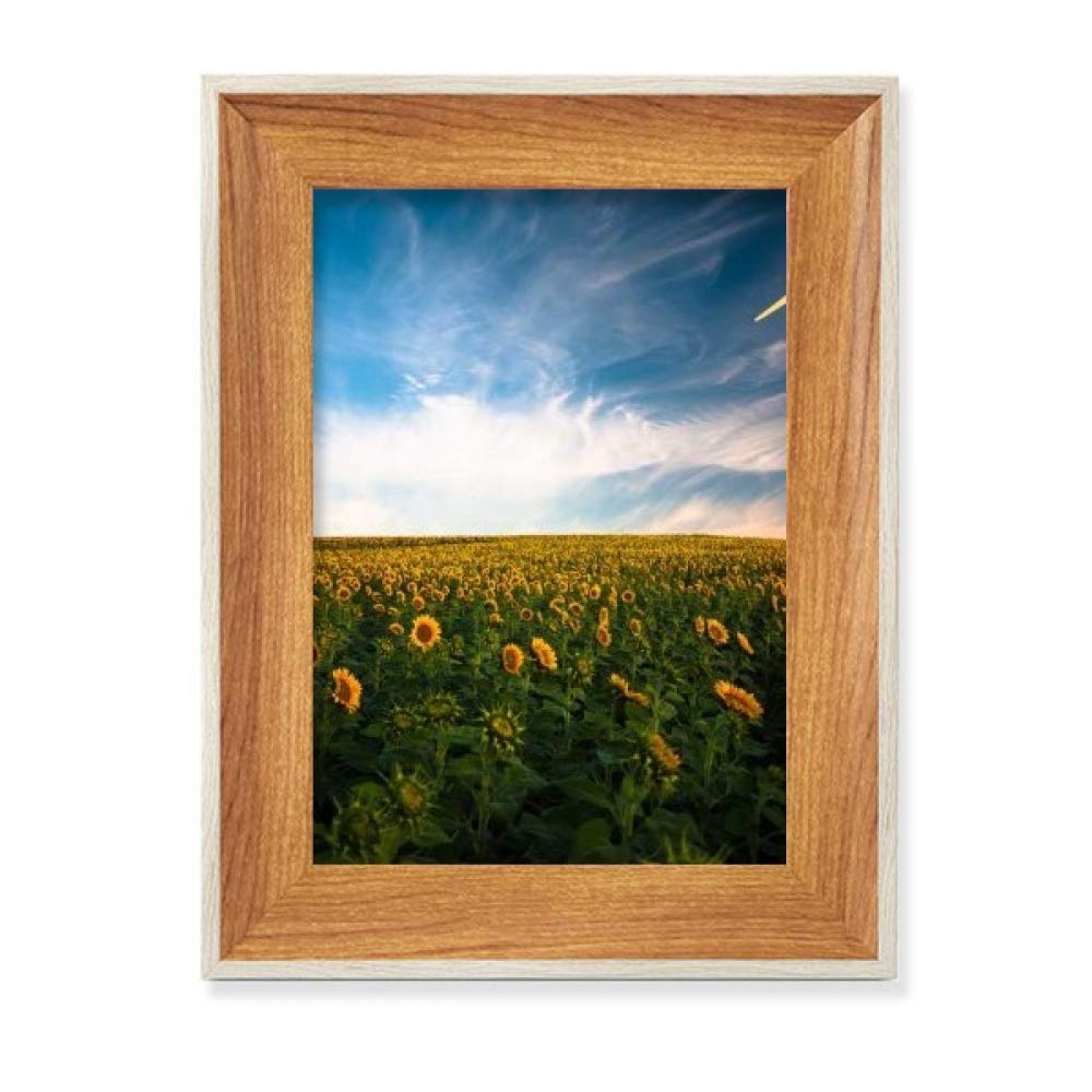 Cadre de Photo en Bois Premium avec Affichage Tableau Art Tournesol