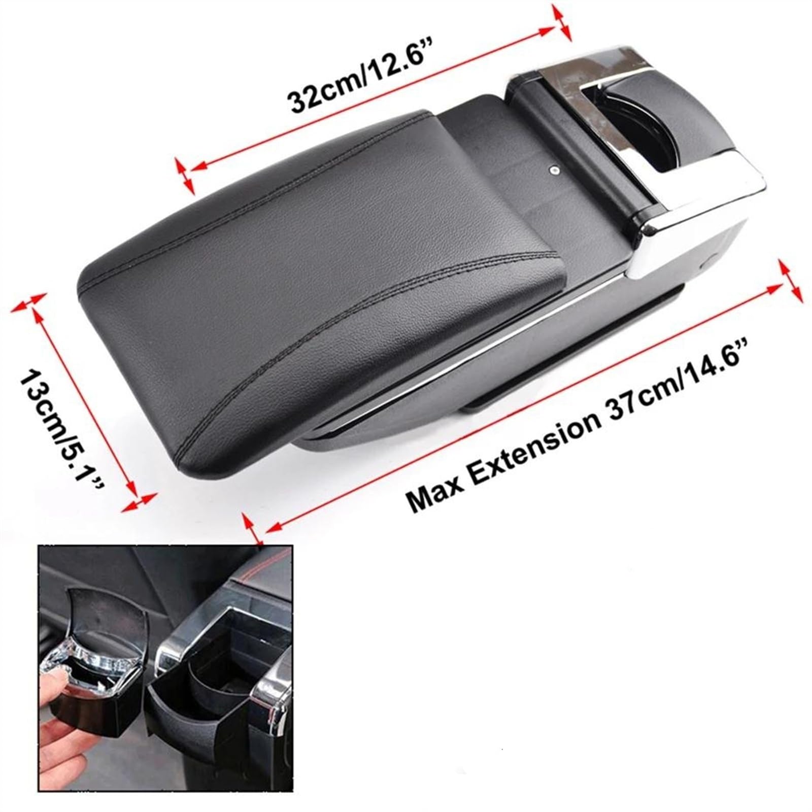 Pudełko na podłokietniki do Hyundai Accent (czarne) (czerwone)