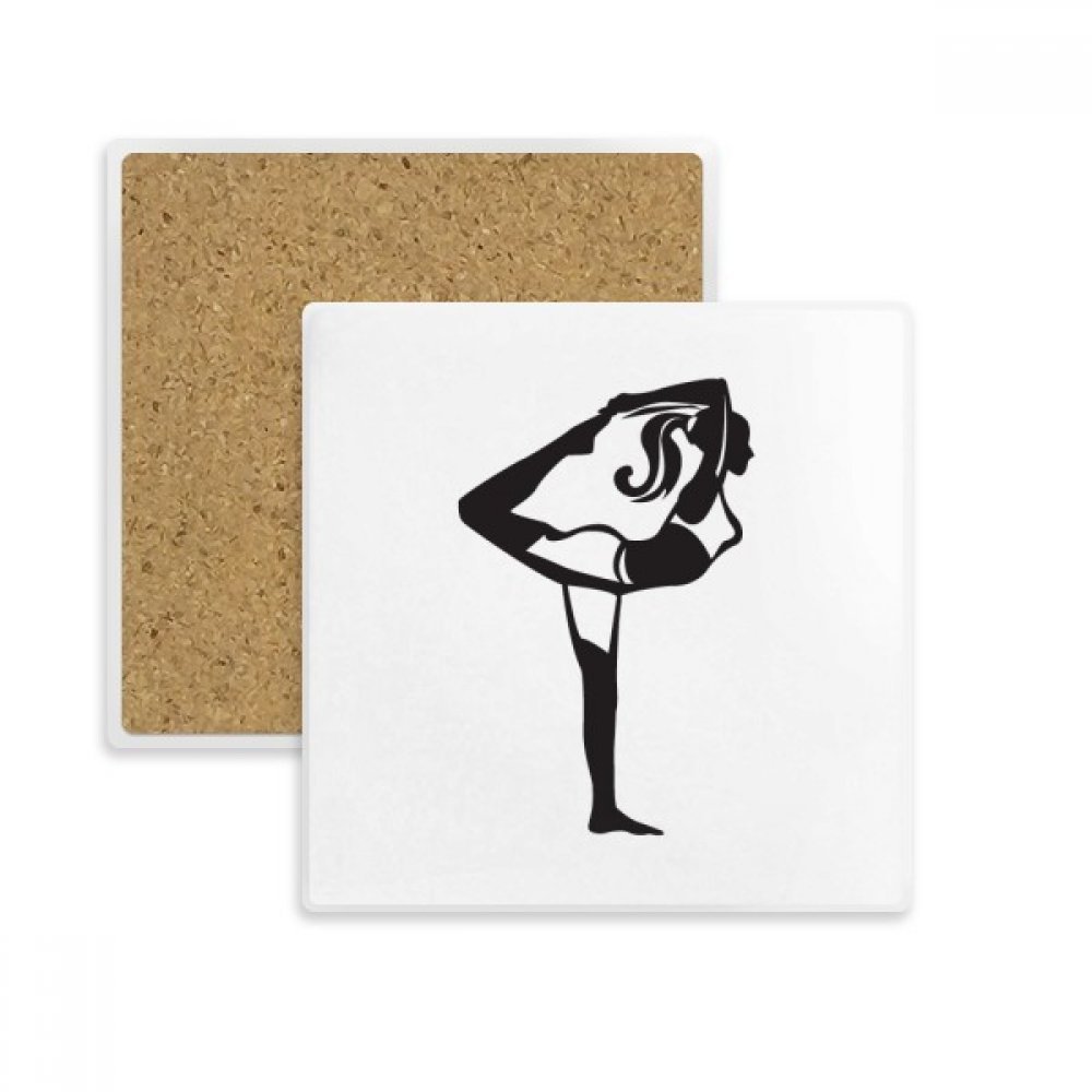 Idée cadeau mug : sous-verre en pierre absorbante motif yoga couleur