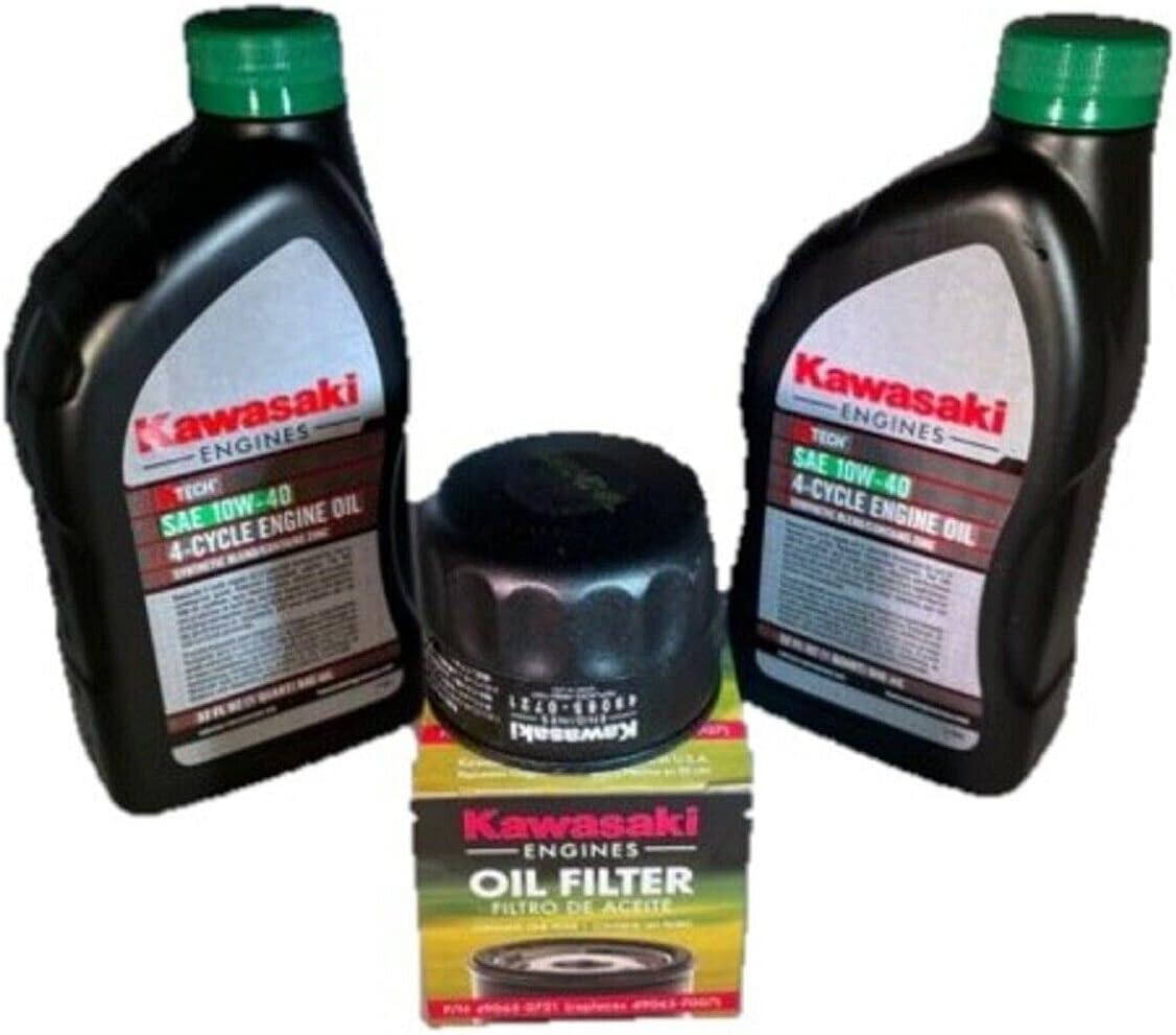 Compatible with Kawasaki Oil Change KIT (2) 99969-6296 10W-40 & (1) 49065-0721 Filter 49065-7007