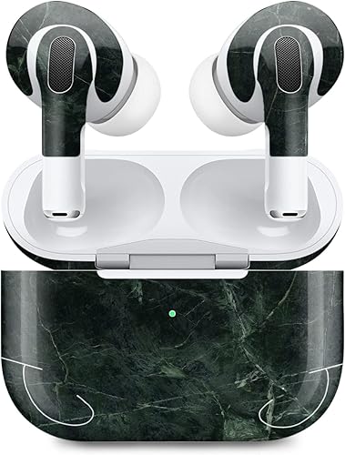 MightySkins - Fundas compatibles con Apple AirPods Pro 2, diseño de mármol verde, protectora, duradera y única, fácil de aplicar, quitar y cambiar