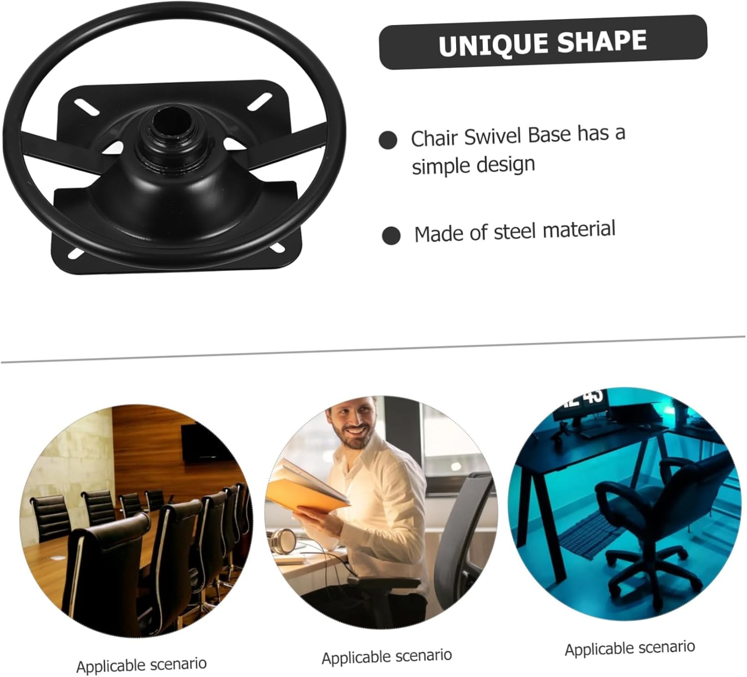 Chair Swivel Base Replacement Heavy Duty Swivel Plate Kit for Office Home Rocking Chairs Handle Tray Accessory