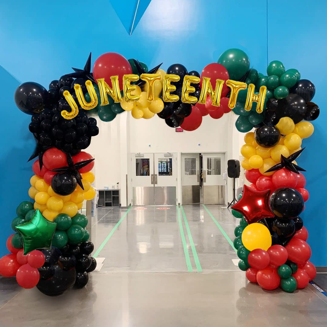 Juneteenth Decorations Kit 149 Pcs Happy Juneteenth Balloons Garland Arch for Independence Day Juneteenth Freedom Day Party Decorations Supplies