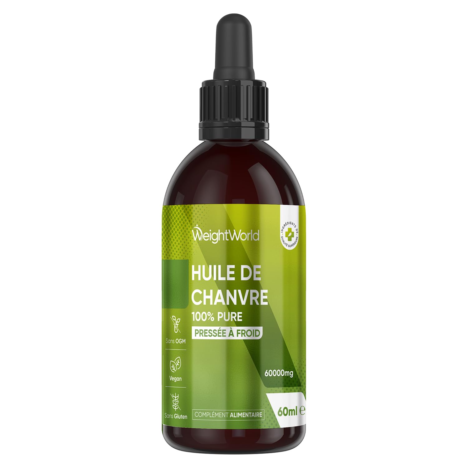 Huile De Chanvre Pressée à Froid Wellbear - 500 Ml - Neuf Sous Emballage