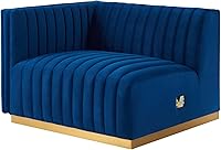 Vista 237 de Modway Conjure - Sofá seccional tapizado de terciopelo de alto rendimiento, con canal, silla sin brazos en negro y gris