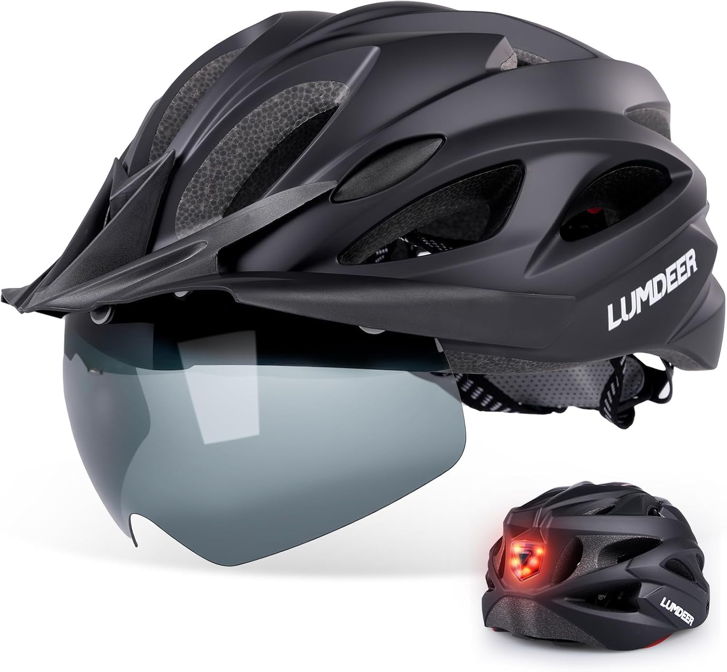 LUMDEER Fahrradhelm Herren und Damen Erwachsene mit Visier und Licht