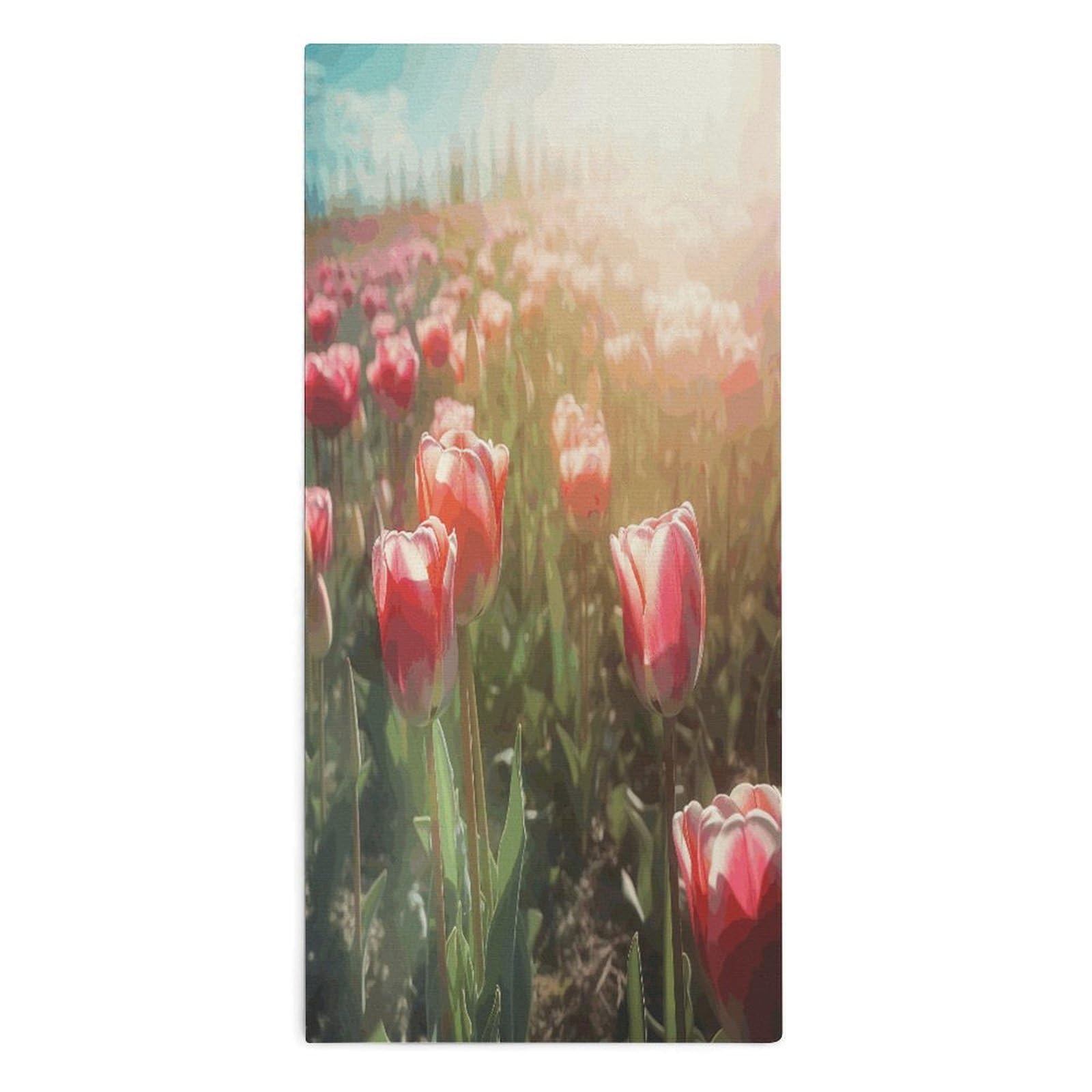 Fodpand Style Flowers On Sunlight Background Microfiber Towels, Decorative Bath Towel Soft & Lightweight, Hand Towels Multipurpose Use For Bathroom, Pool, Gym, Spa, And Hotel Use