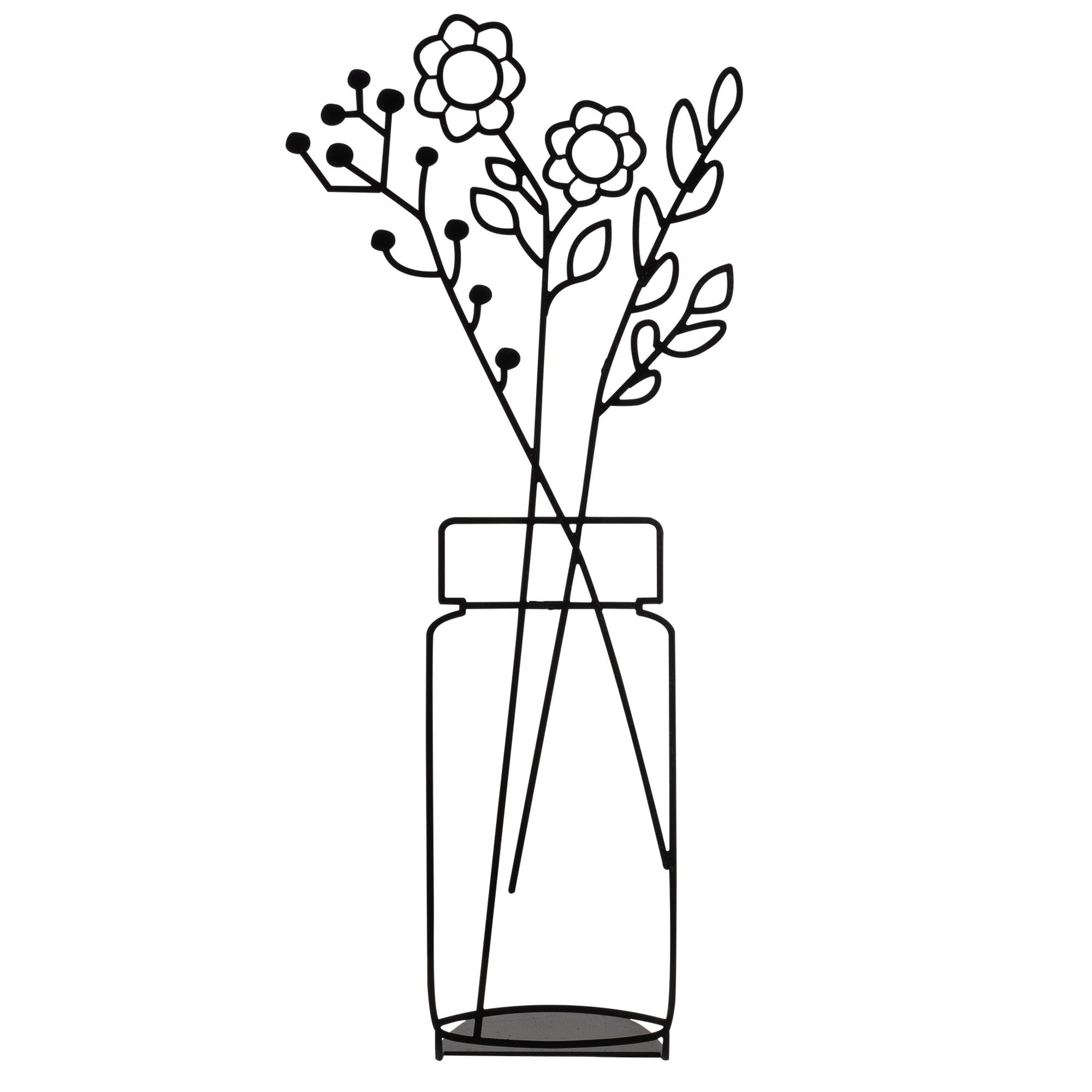 Well Home Mobiliario & Decoración Schwarz Dekoobjekt Gänseblümchen