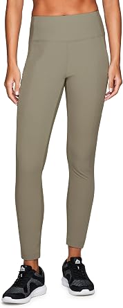 Avalanche Women's Combo Stretch Woven Front Knit Slim Fit Pant with Pockets