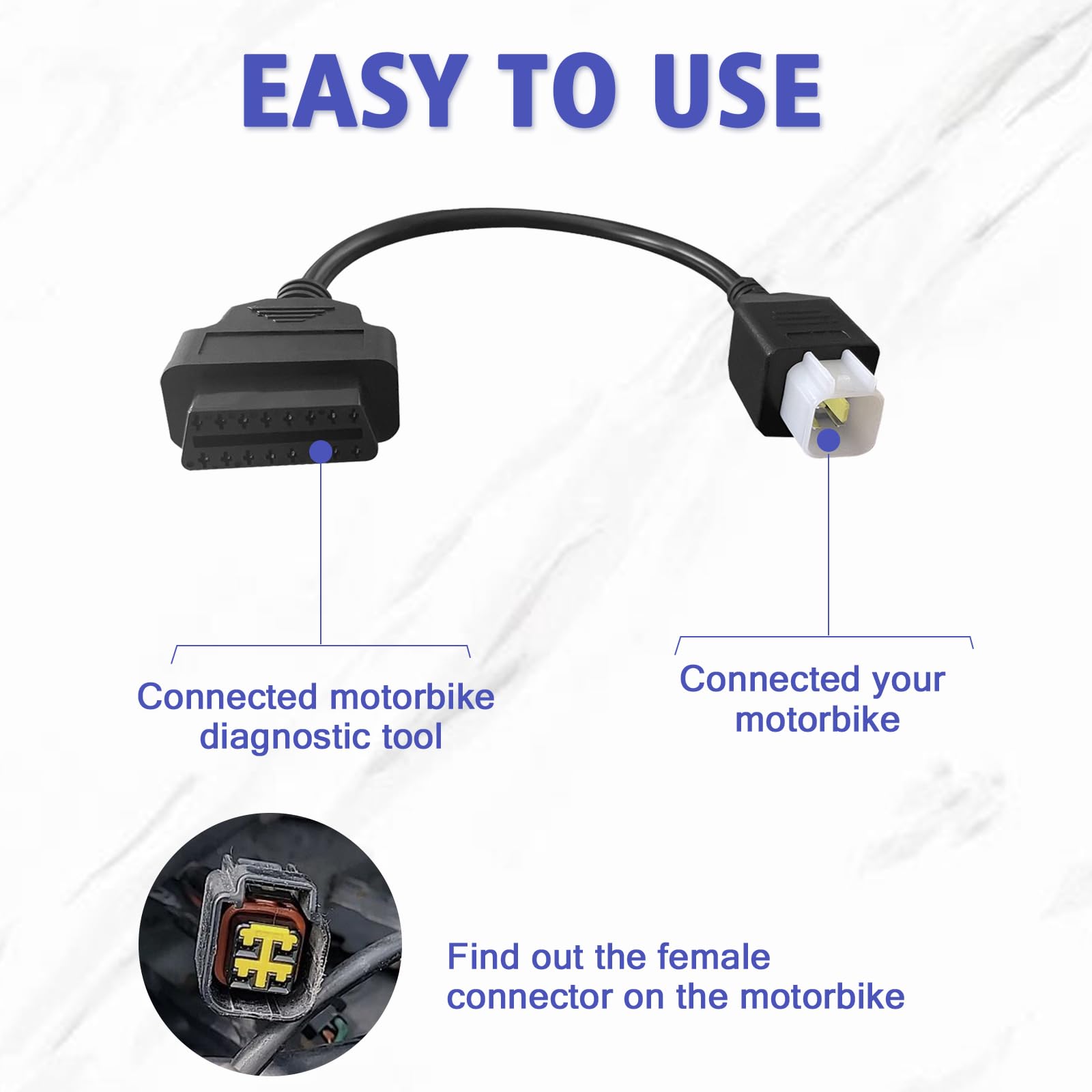 Amazon.com: PARANNIC Motorbike OBD1 Adapter Cable 4 Pin for