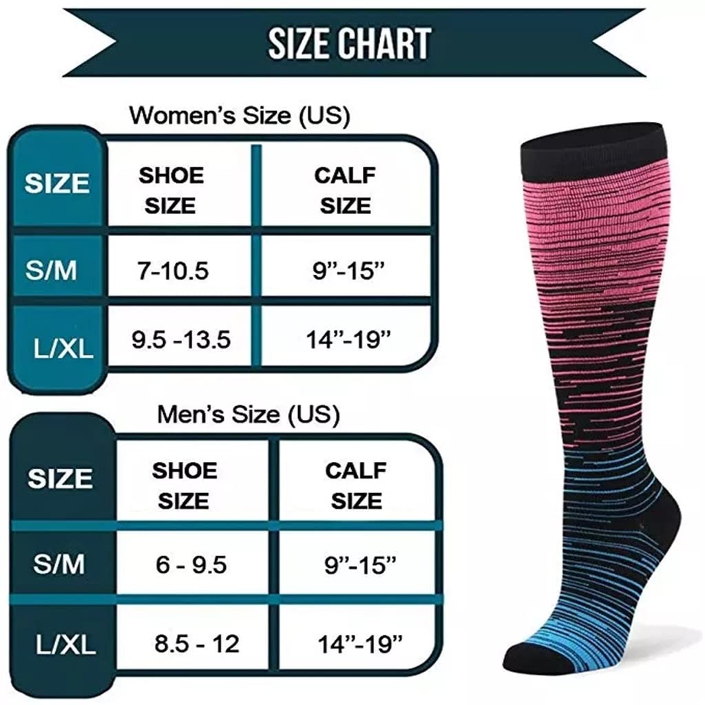 Kompressionsstrümpfe, Golfsocken, Fußballsocken, langer Schlauch, Outdoor-Sport, leuchtende Farben, Wandern, Laufen, Fitness