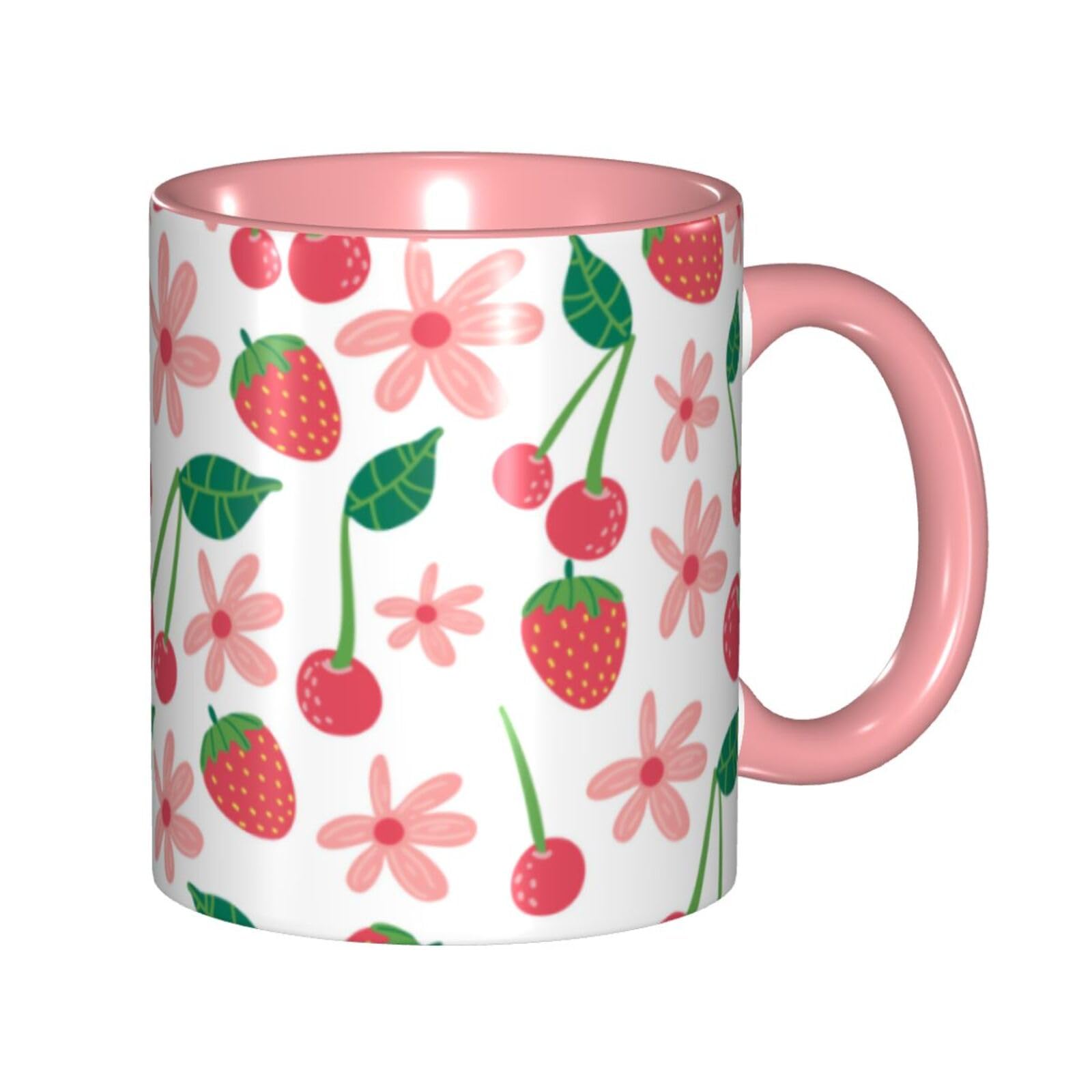 イチゴモチーフコーヒーカップ Amazon.co.jp: いちご柄 苺柄 イチゴ柄 グッズ マグカップ おもしろ