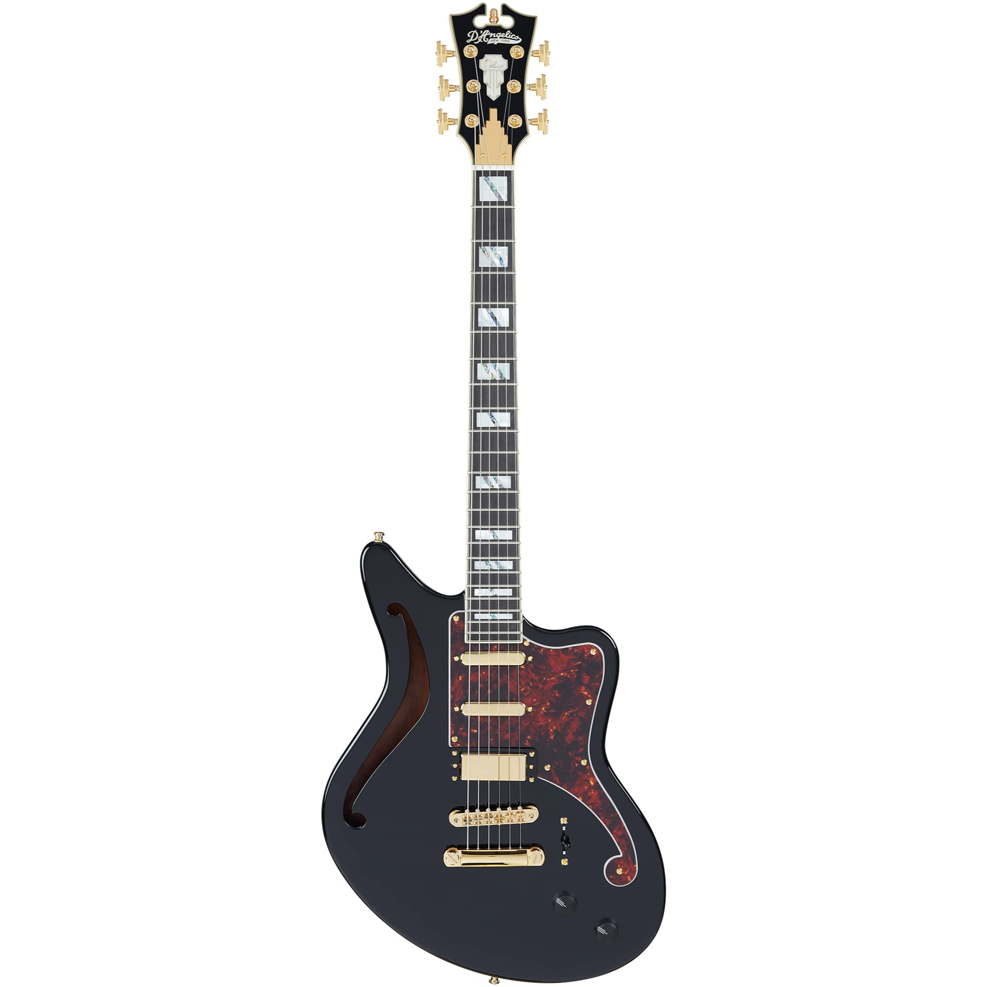 Amazon | D'Angelico Deluxe Bedford SH, Black | エレキギター