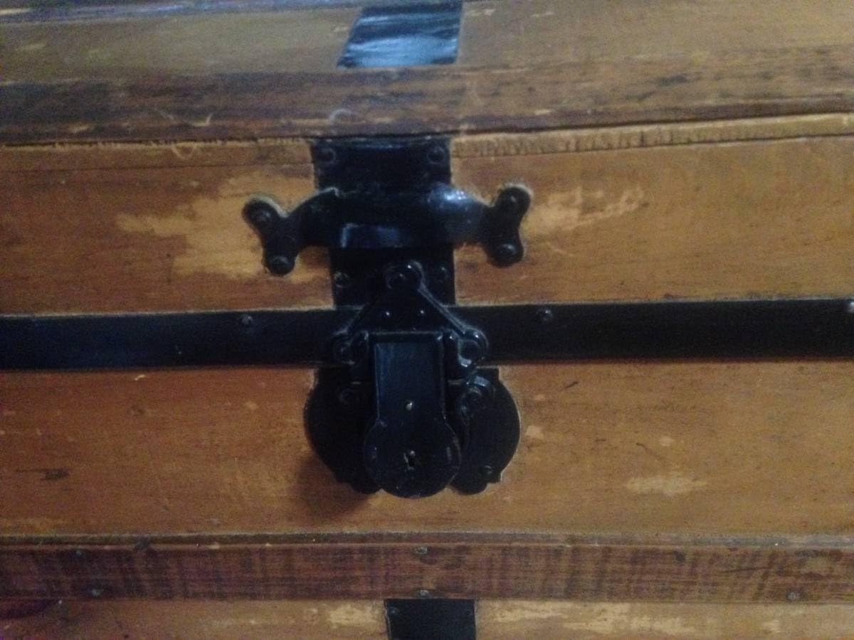 海賊好き希少イギリス英国!?宝箱おたからばこ超巨大箱旅行鞄衣装ケース