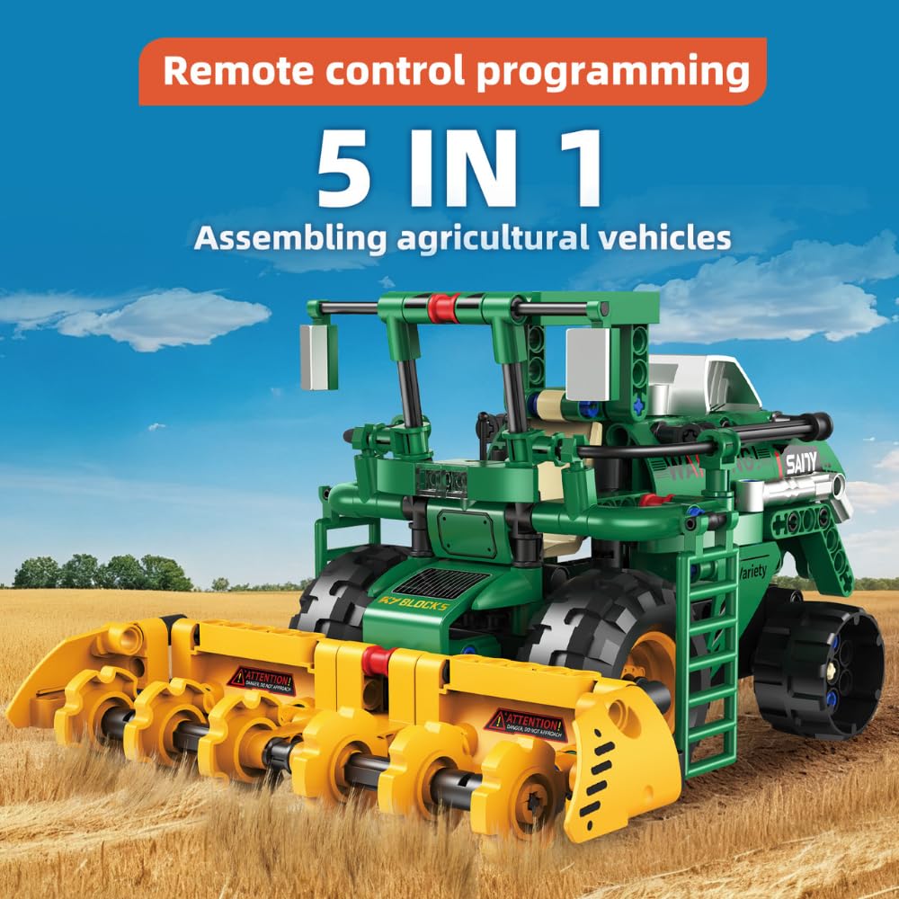 Robot Tractor 5 en 1 Programable para niños | Kit de Robótica Stem con Control Remoto | Juego de Construcción Educativo para Aprender Ingenieria