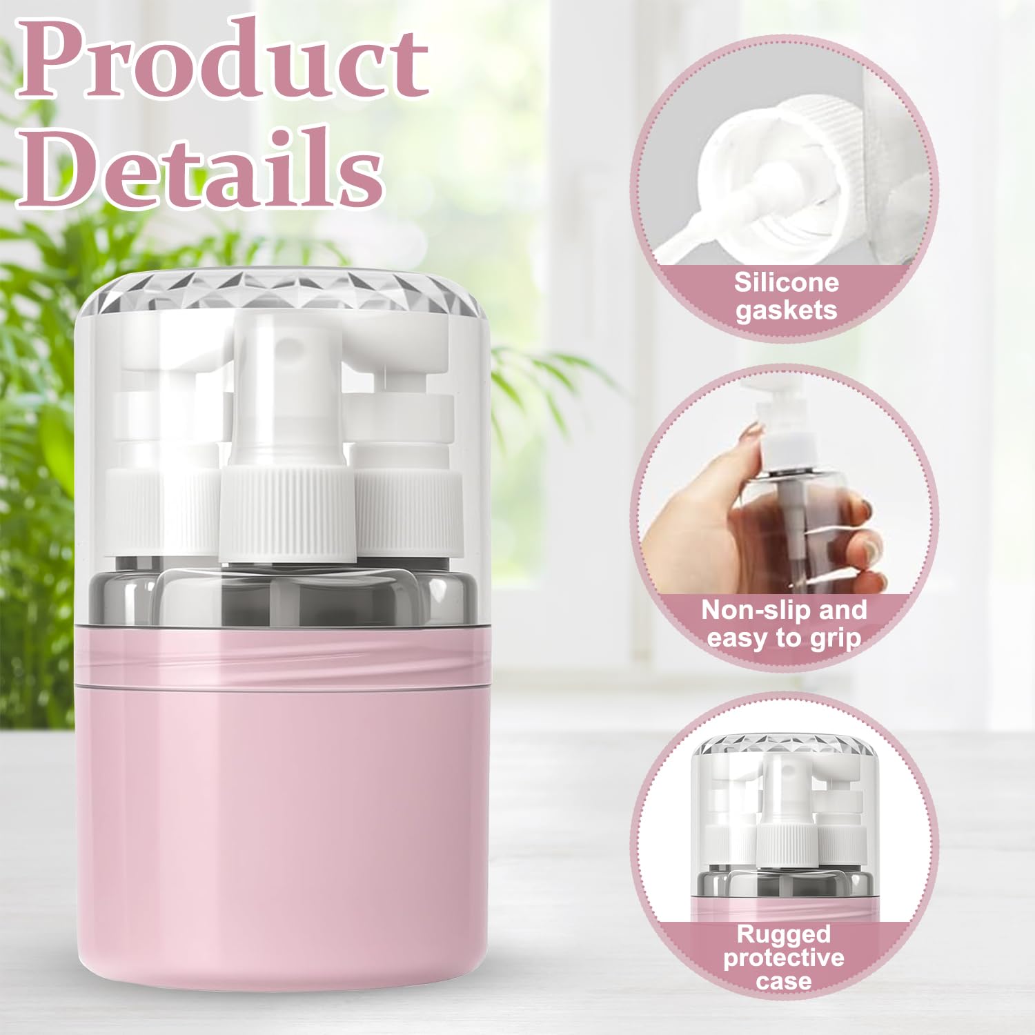 Dispenser da Viaggio 4 in 1, Bottiglia da Viaggio 4 in 1, 4 in 1 Bottiglie da Viaggio da Riempire, Flacone da Viaggio 4 in 1, Set di Flaconi Dispenser da Viaggio 4 in 1 per Shampoo, Lozioni (M2)