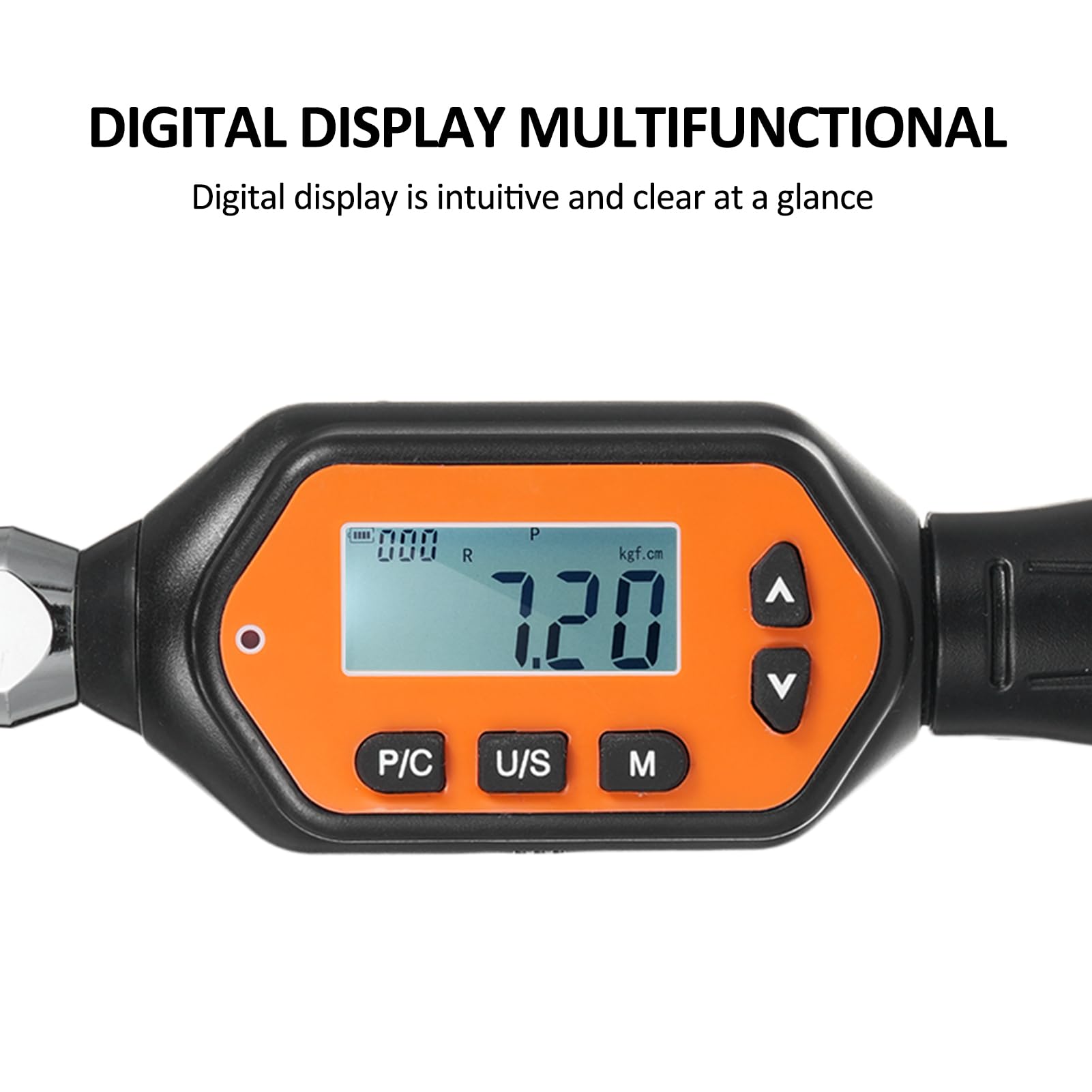 EWM-R-10 - Llave dinamométrica digital de cabeza intercambiable de 1/4 pulgadas, portátil, pantalla grande con sonido retroiluminado, alarma LED, modo preestablecido de pico en tiempo real, 3
