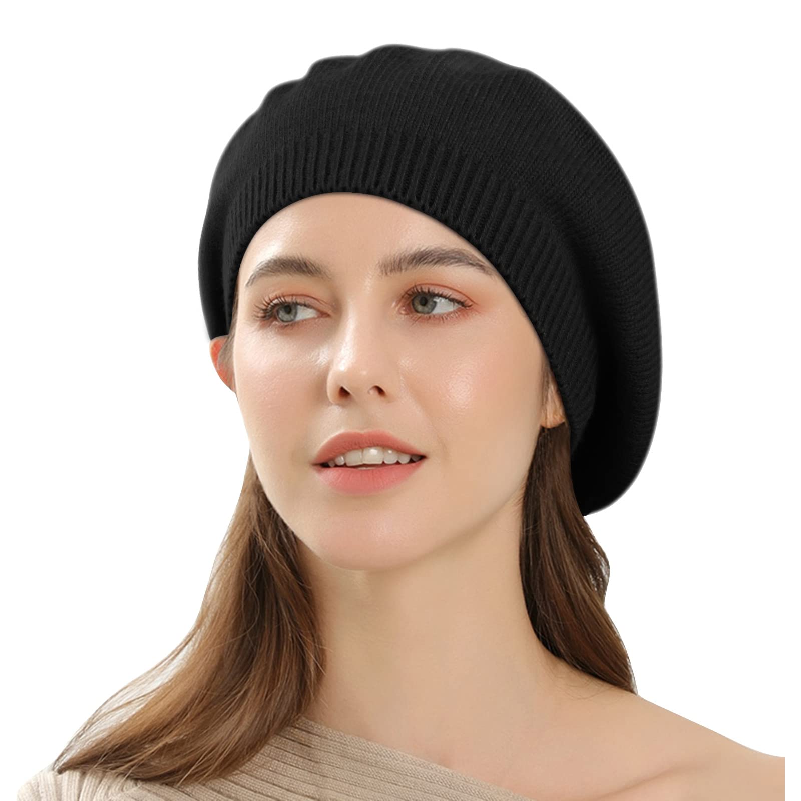 Boina Mujer Clásico Estilo Francés Gorro Vintage Sombrero de Punto Artista Parisino Moderno Pintor Sombrero Otoño Invierno