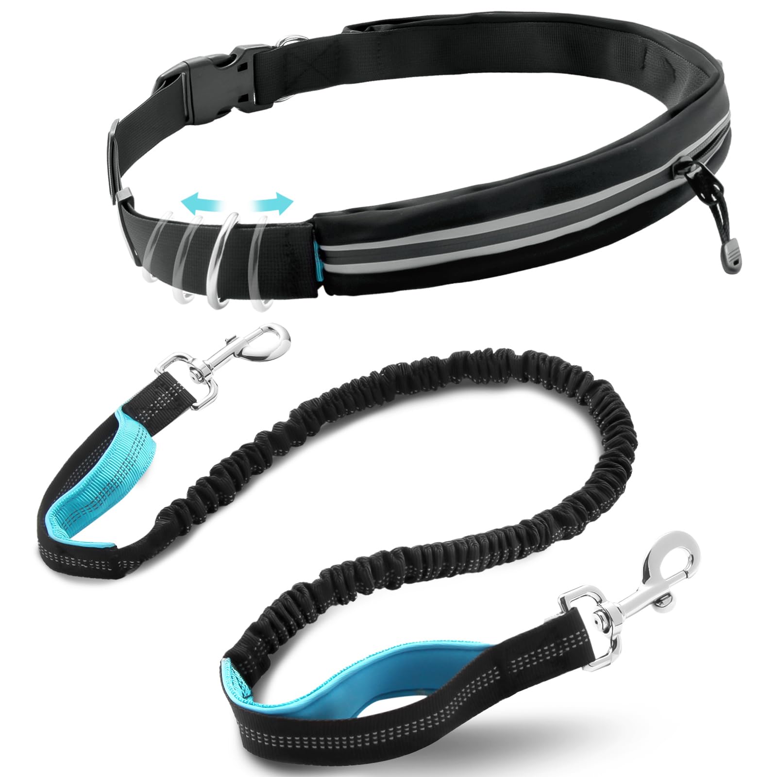 Vihir Guinzaglio Mani Libere Per Cani, Guinzaglio Jogging Cane Con Marsupio Per Cani Taglia Grande e Media, Guinzaglio Canicross Per Corsa, Correre,Trekking,Running