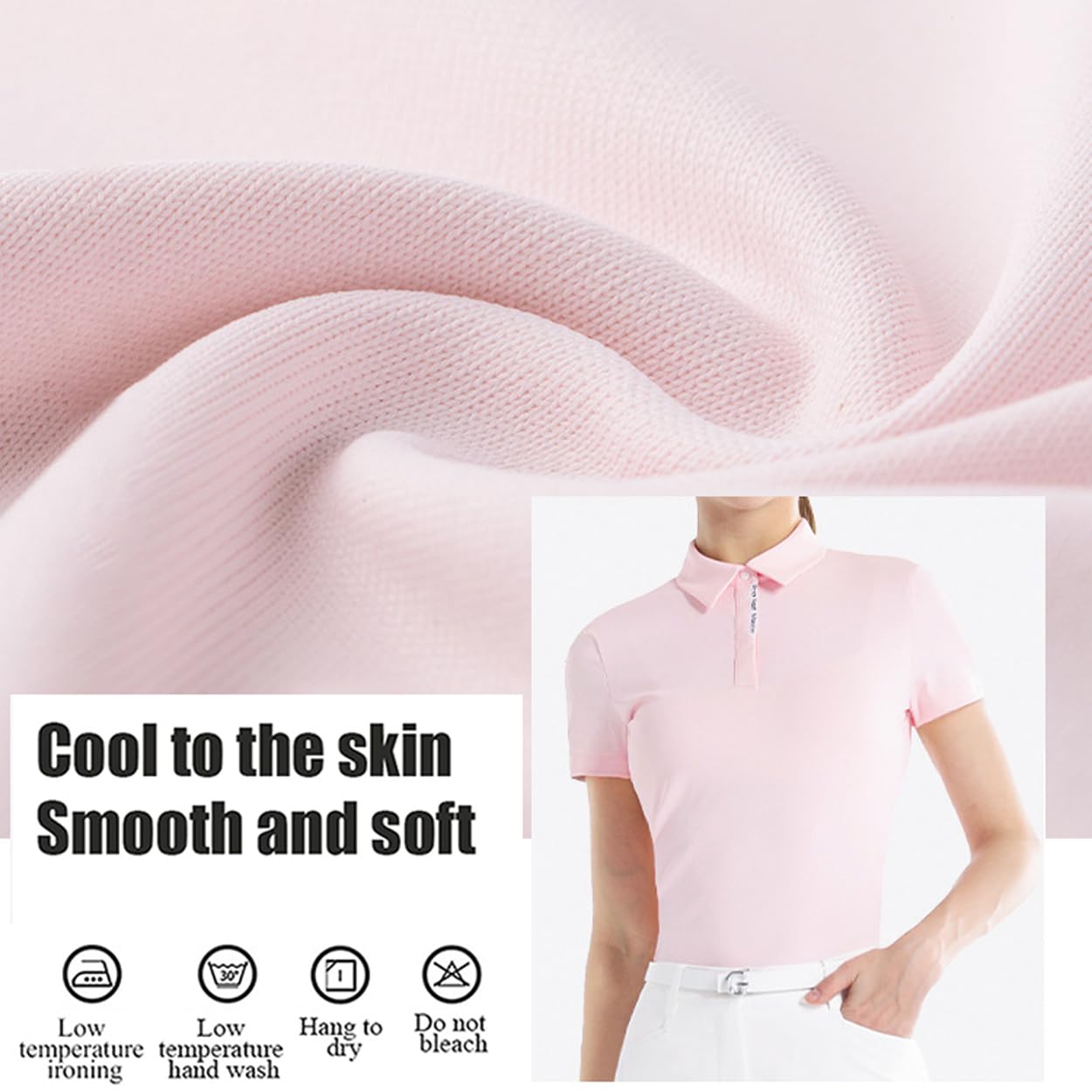 LANGWEI Polo da Golf da Donna Estiva Ad Asciugatura Rapida con Risvolto Sottile A Maniche Corte Maglietta Sportiva Casual