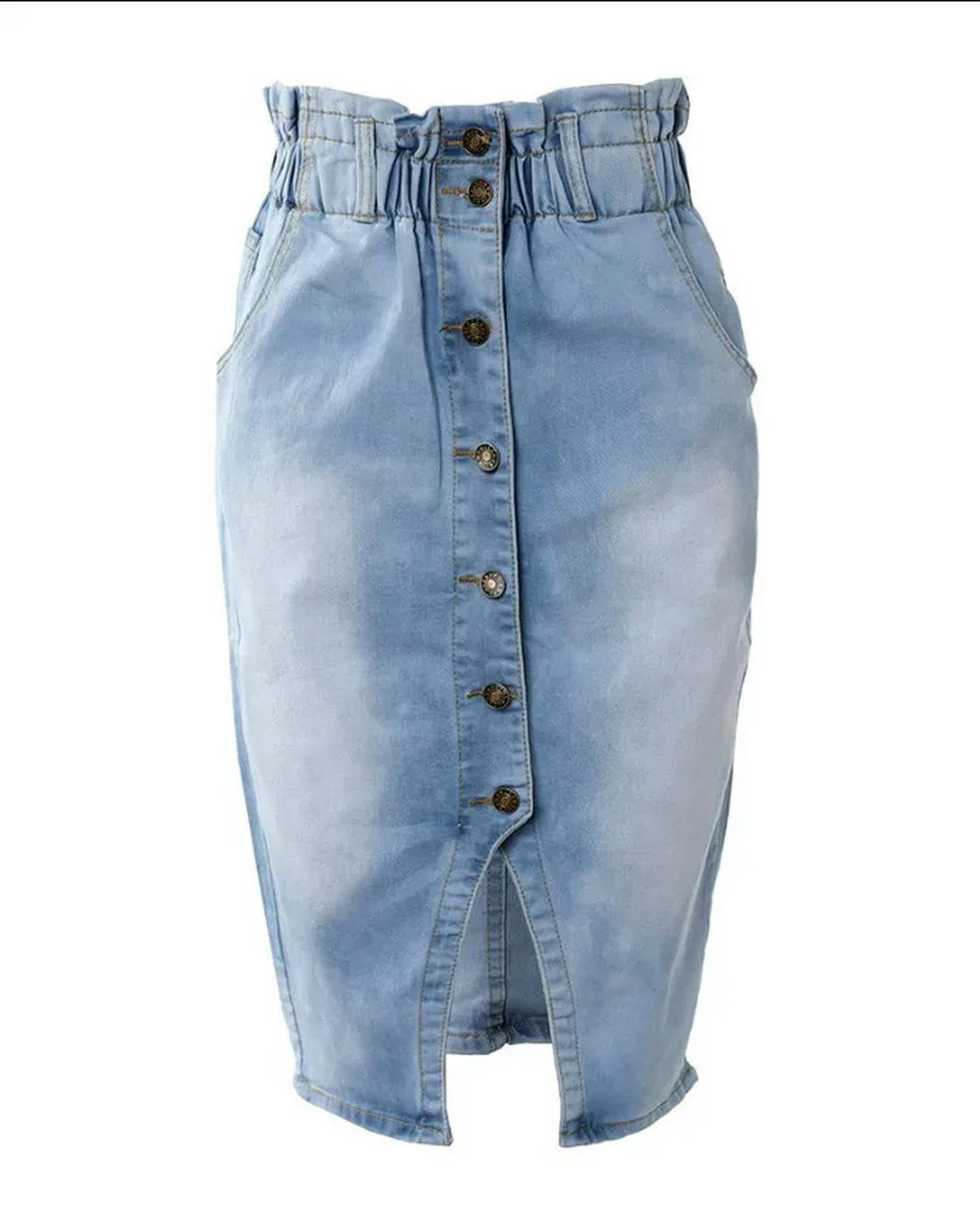 Gonna di Jeans Gonna da Donna Abbottonatura Estate in Alto in Vita Sexy Sexy Color Skinny Design Magro