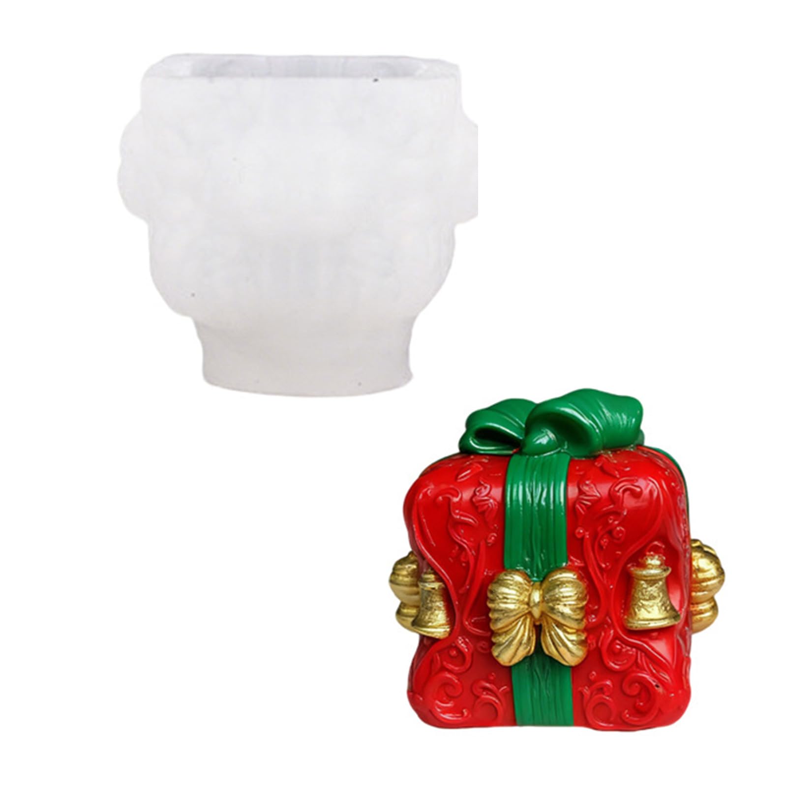 Kalttoy Festival Bells Gift Box Silicone Mold Christmas Silicone for Soap Chocolate Baking Box Mold