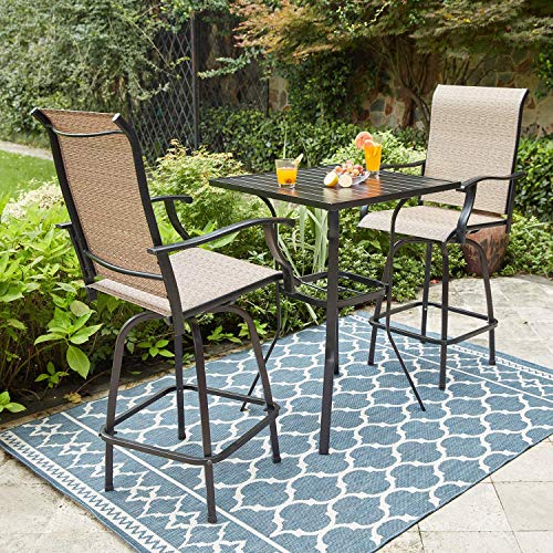 Vicllax Swivel Bar Stools Patio Chairs, All-Weather Outdoor Furniture For Garden Backyard, Set Of 6 #TOP3