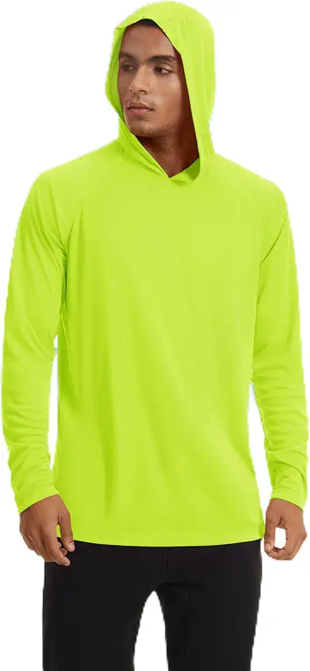 Camiseta masculina FPS 50+ proteção solar com capuz para homens manga longa secagem rápida