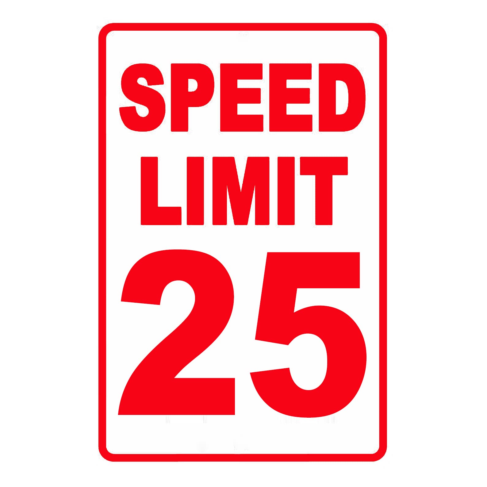 2-Pack 25 MPH Speed Limit Signs - 18x12 Inch Aluminum Signs For Neighborhood Safety